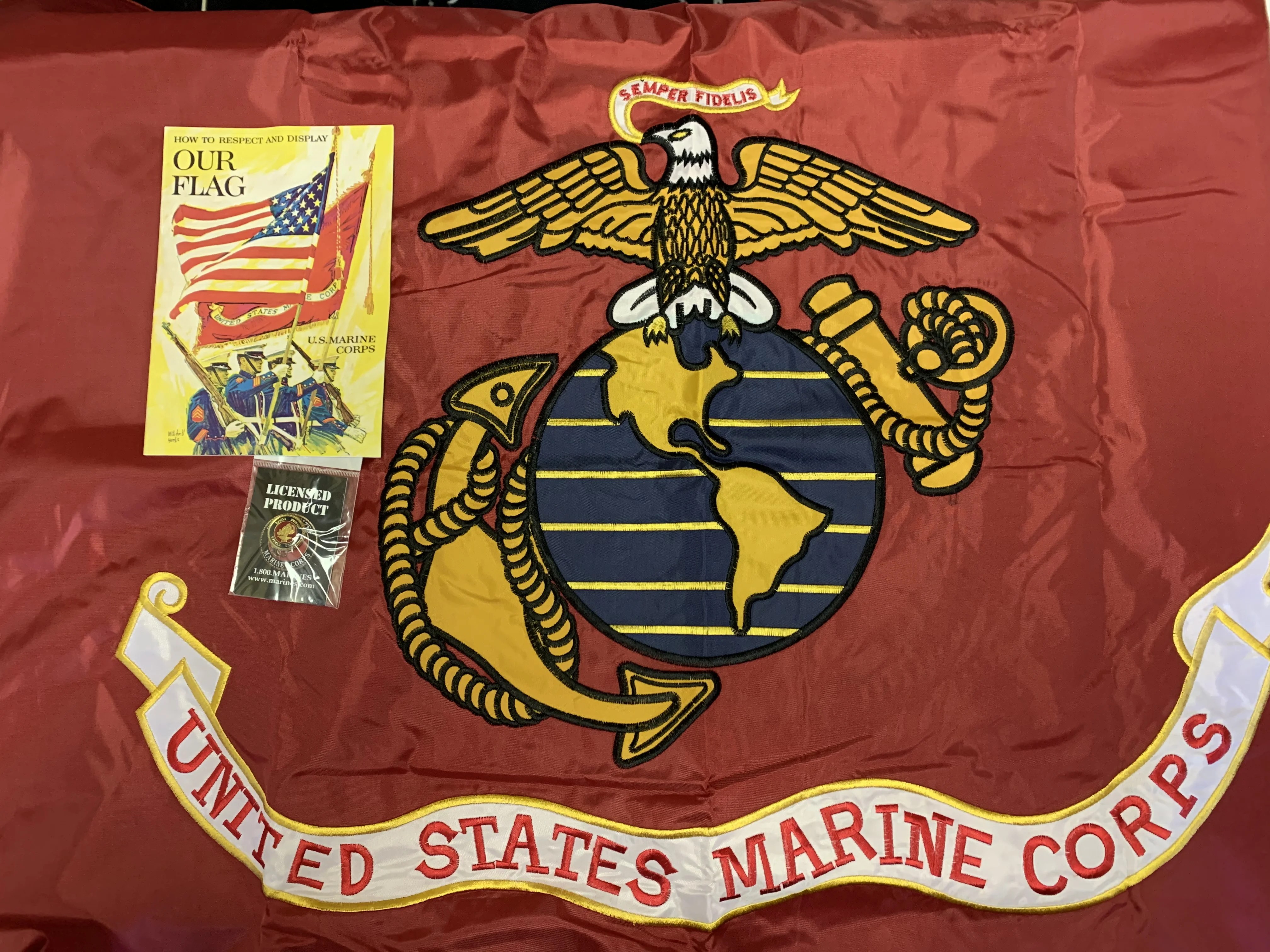 United States Marine Corps Embroidered Double Sided 3'X5' Flag Rough
