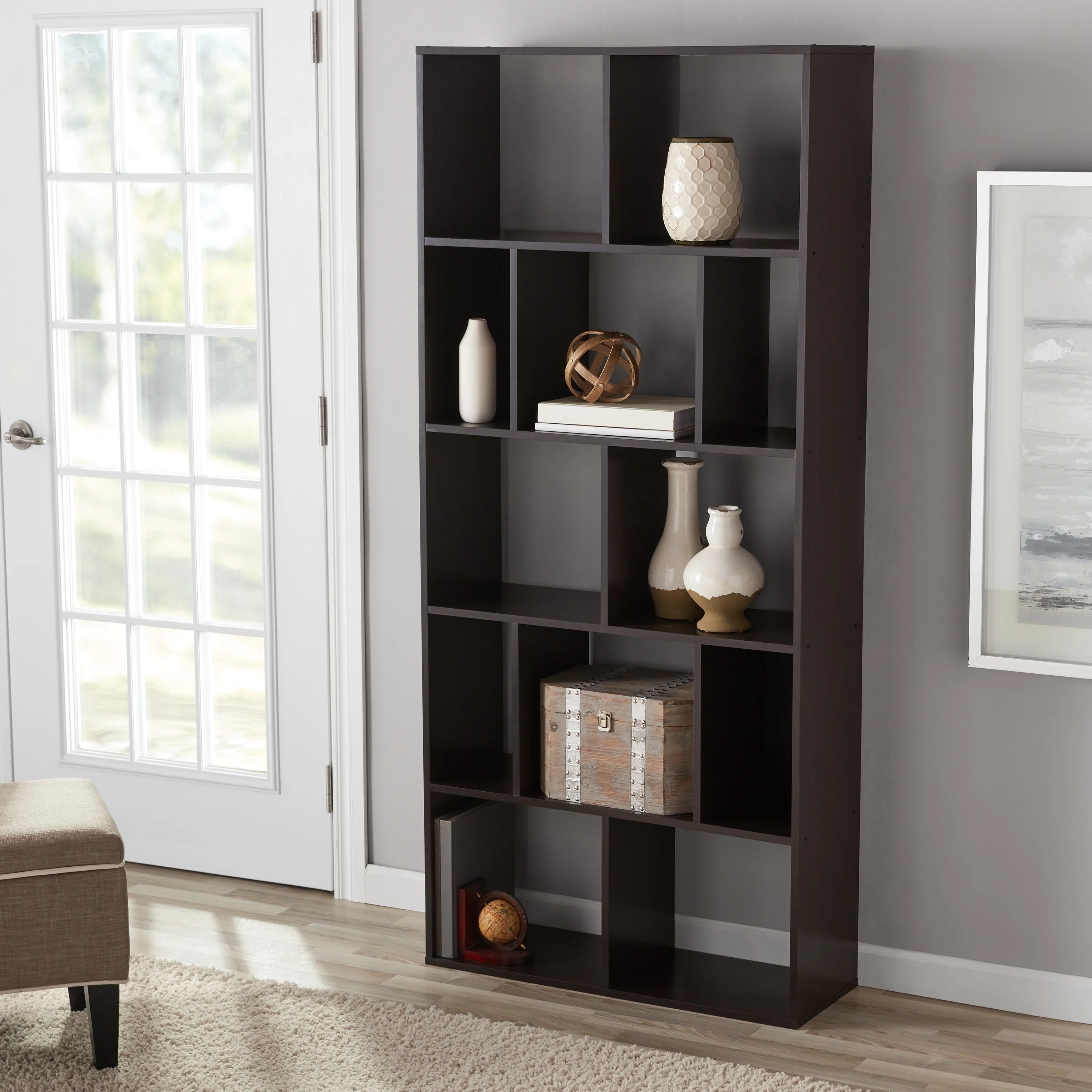 Mainstays 12Cube Shelf Bookcase, Espresso