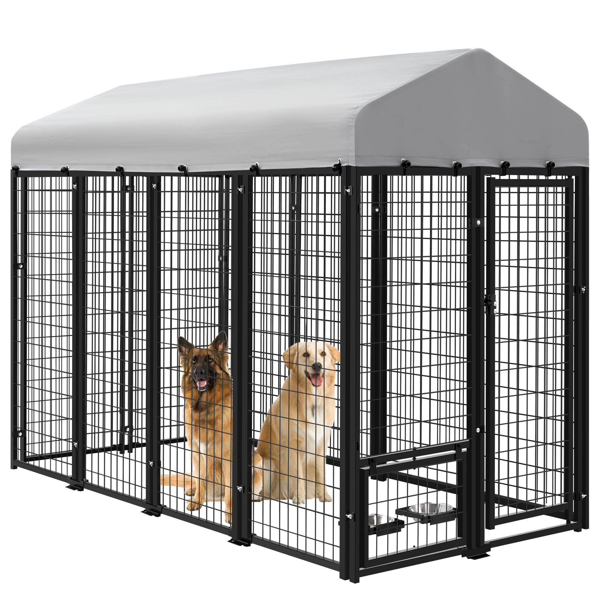 AHB Large Dog Kennel Outdoor Dog House, Heavy Duty Welded Wire Steel
