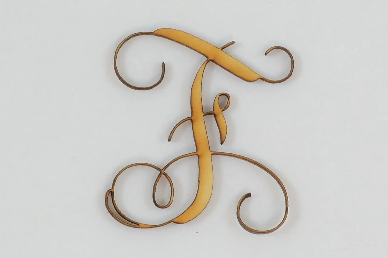1 Pc, 6 Inch X 1/4 Inch Thick Wood Letters F In The Vine Font Great For
