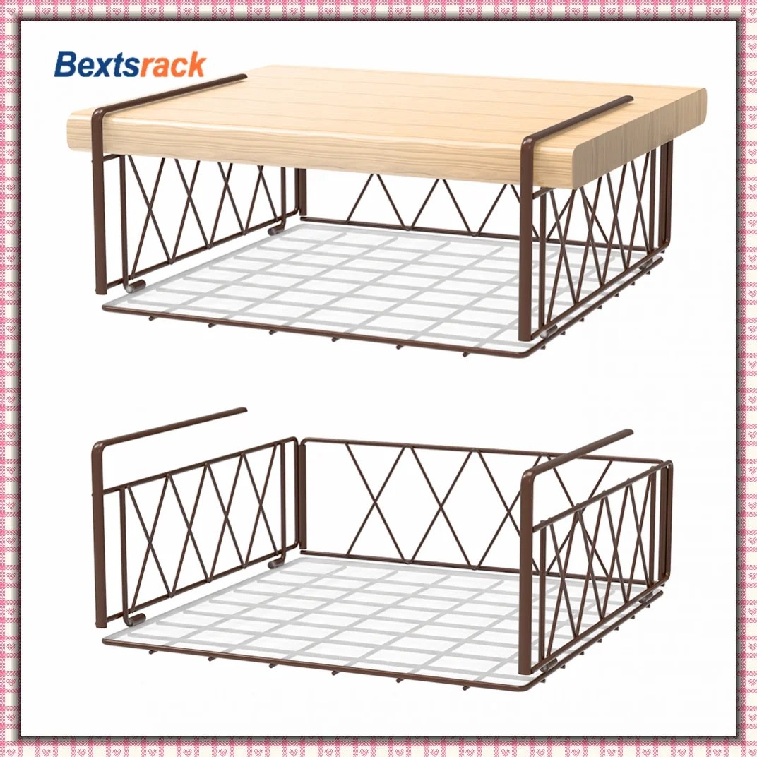 Bextsrack 2 PC Wire Shelf Under Shelf Basket kitchen pantry