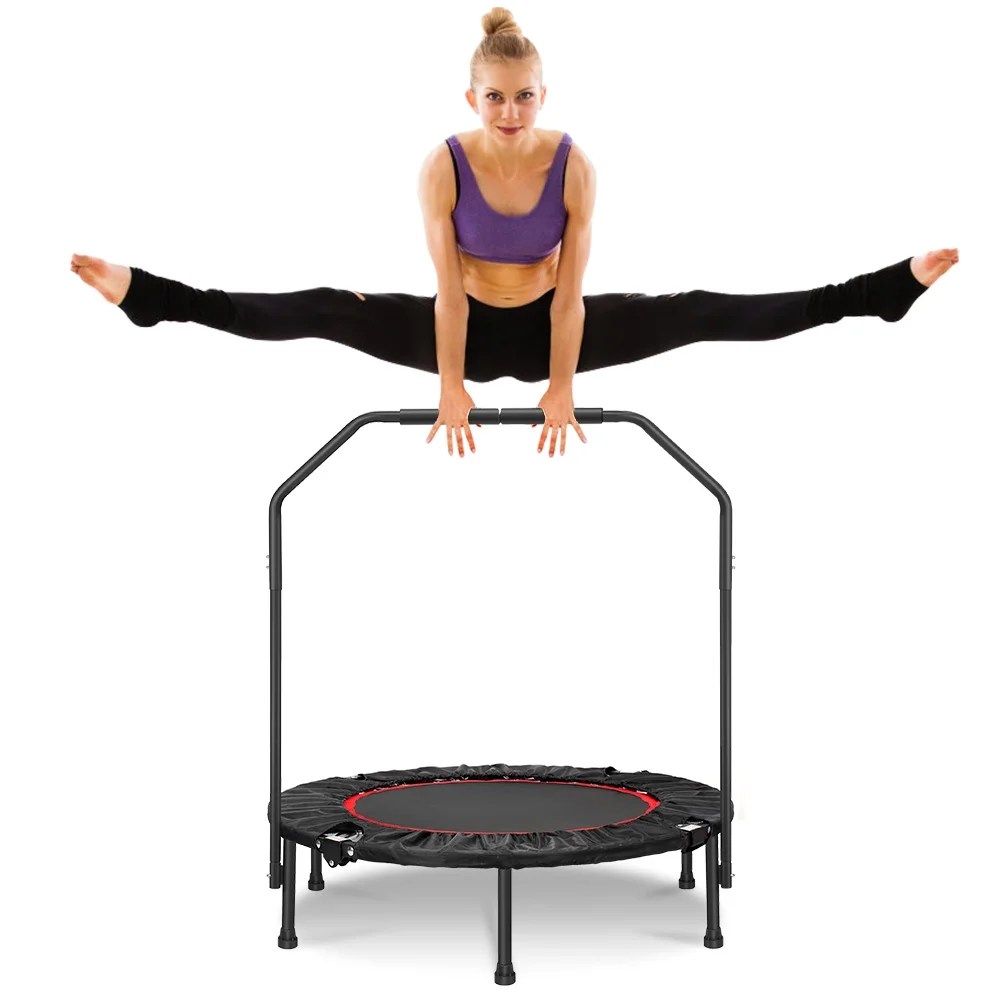 Foldable Mini Trampoline, 40" Fitness Trampoline Stable & Quiet Exercise Rebounder for Kids