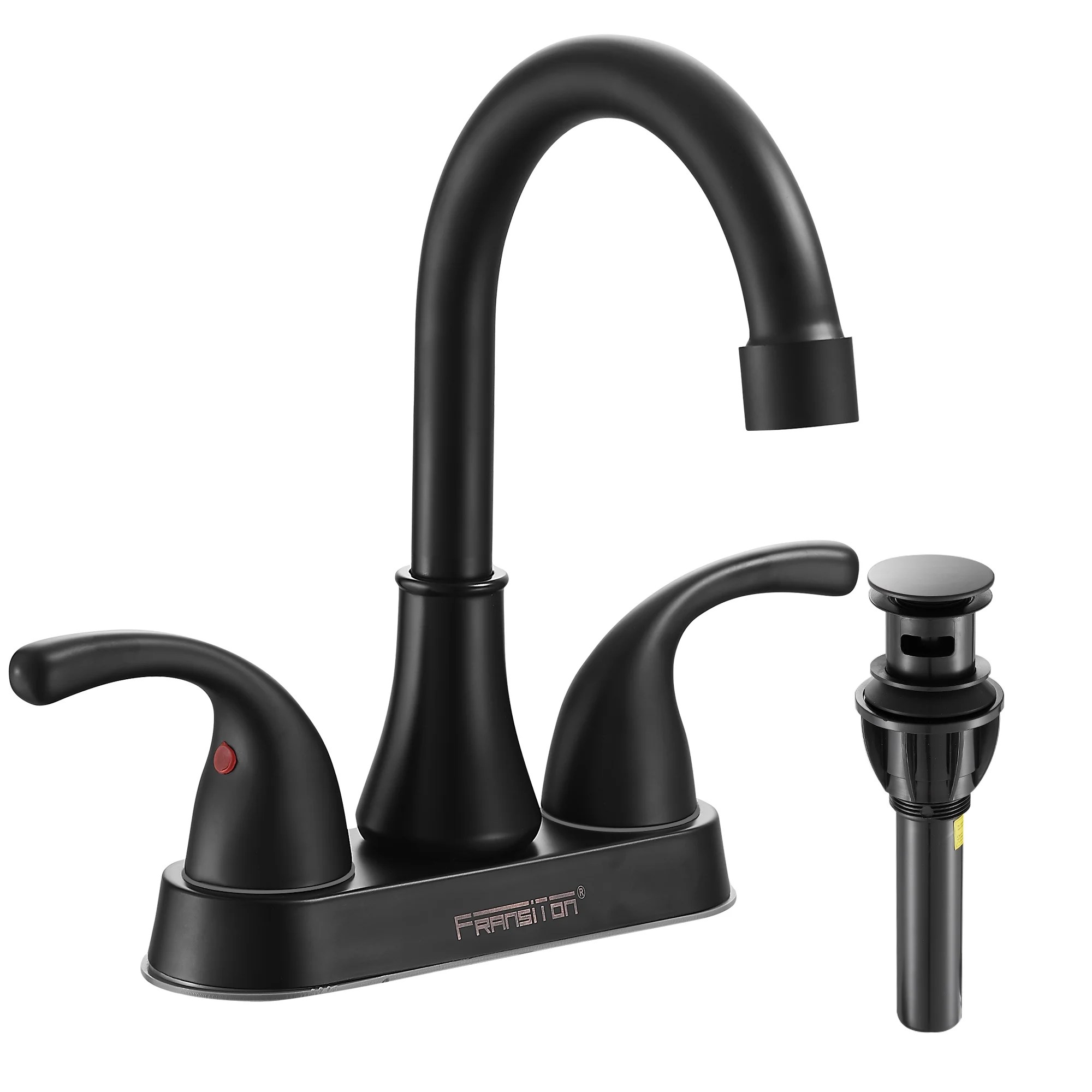FRANSITON 4 Inch Faucet 2 Handle Bathroom Sink Faucet LeadFree Matte