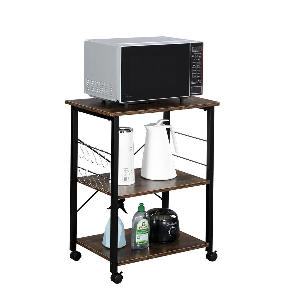 Zimtown 3Tier Microwave Stand with Storage, Kitchen Utility Rolling