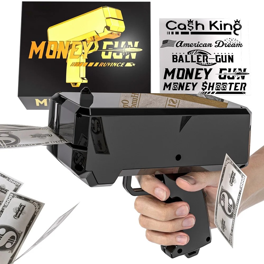 Money Gun Make it Rain Prop Guns Dollar Bills Cash Cannon for Movie