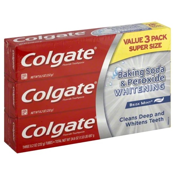 Colgate Baking Soda & Peroxide Whitening Brisk Mint Toothpaste, 8.2 oz