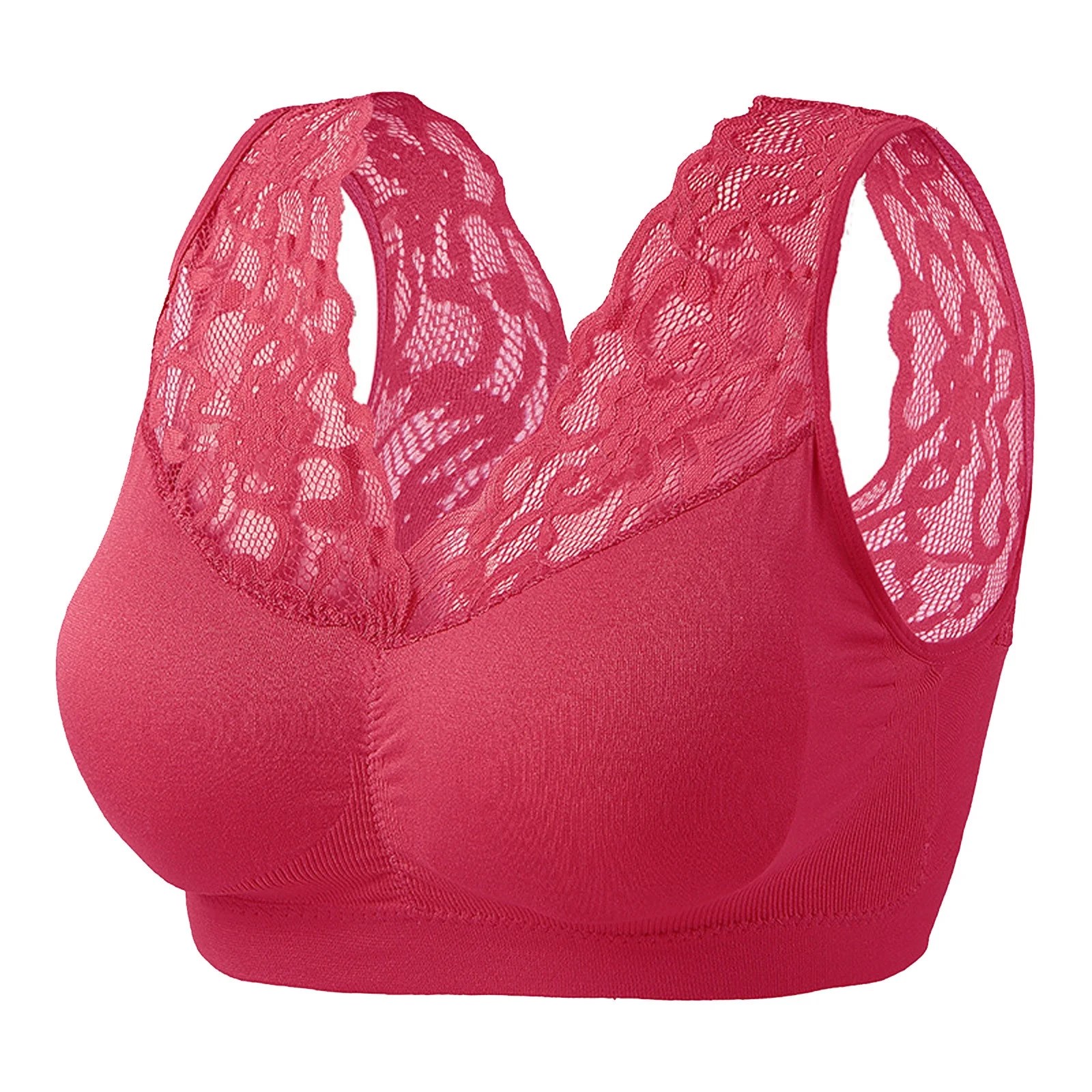Ozmmyan Wirefree Bras for Women ,Plus Size Lace Bra Wirefreee Extra