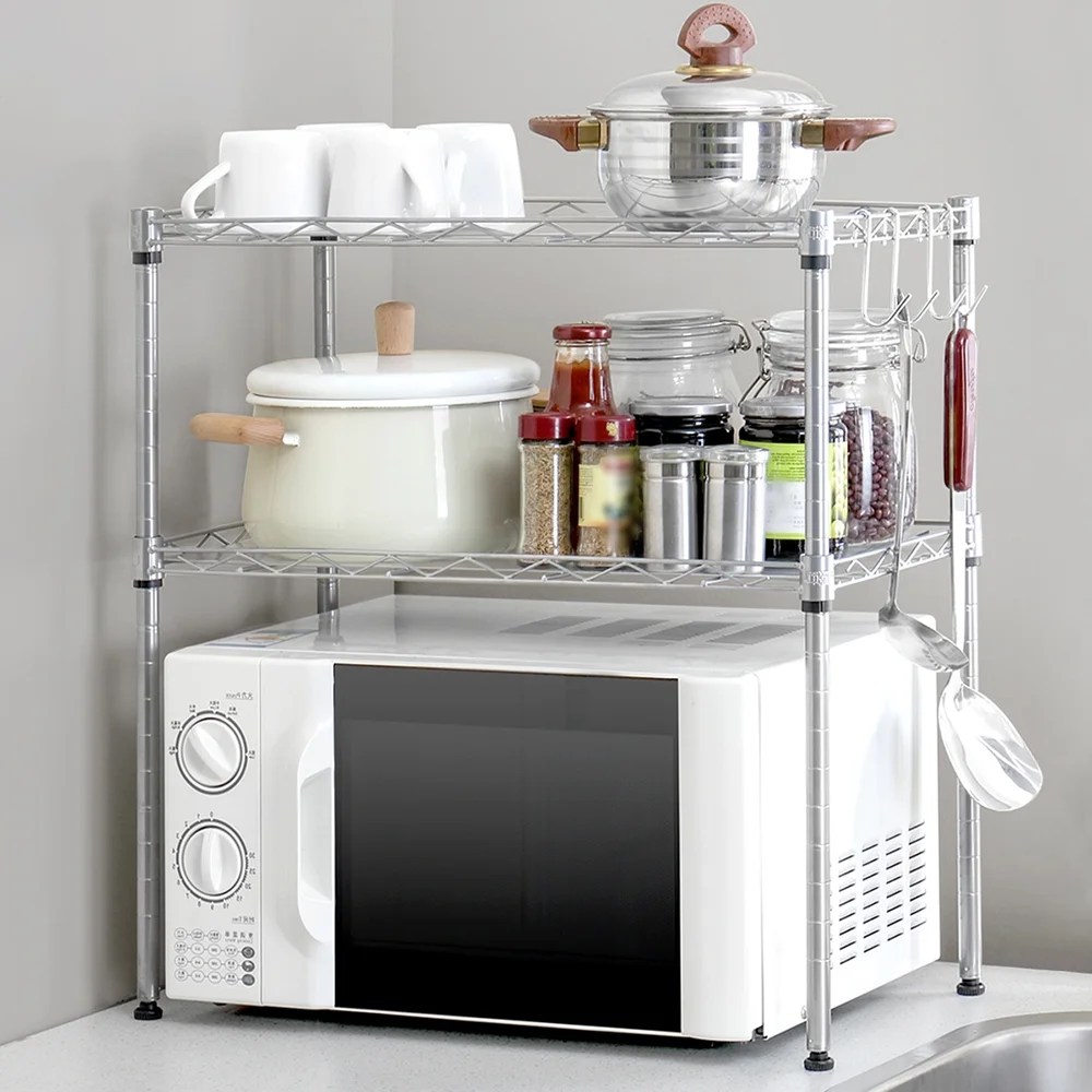 Adjustable Microwave Oven Rack Multifunctional Stainless Steel
