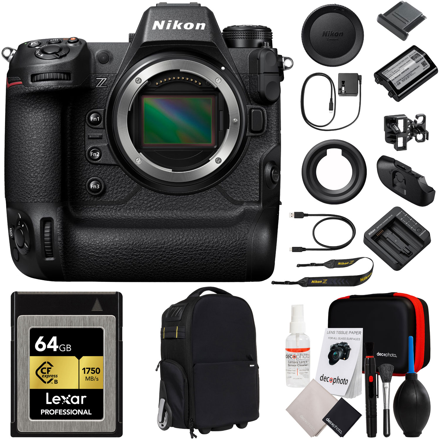 Nikon Z9 45.7MP Full Frame FX Mirrorless Camera (Body) Bundle with 64GB