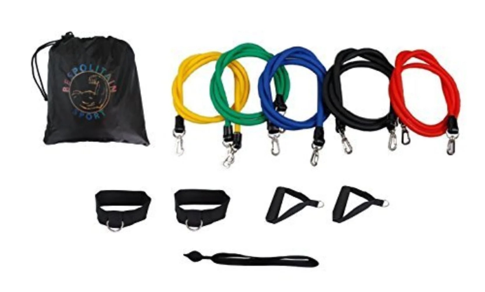 Bespolitan Premium Latex Resistance Exercise Band Set (11Piece), 48 Bespolitan Premium Latex Resistance Exercise Band Set (11Piece), 48