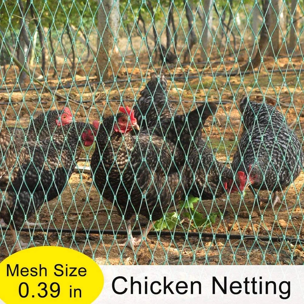 V Protek Poultry Fence EZBarrier Knotted Garden Netting Bird Netting, Chicken Netting, 25'W x