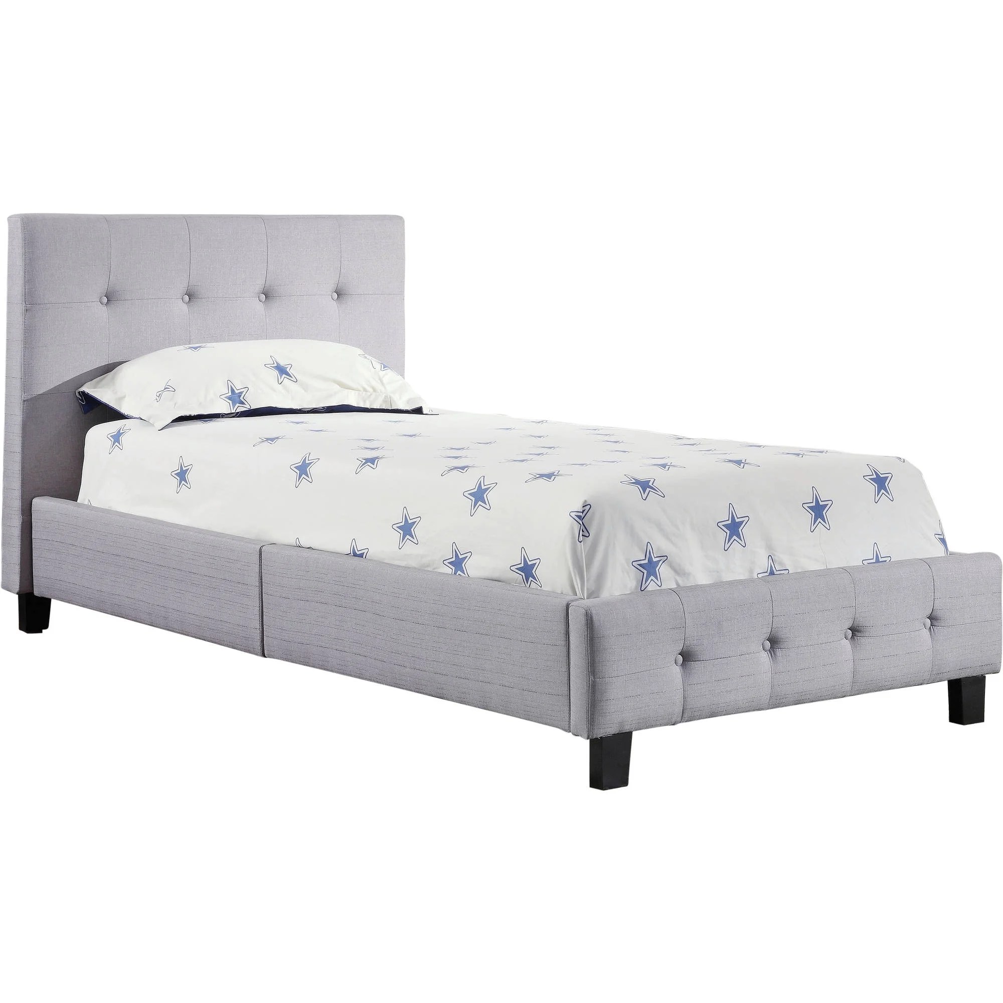 Devon & Claire Belby Grey Tufted Twin Bed