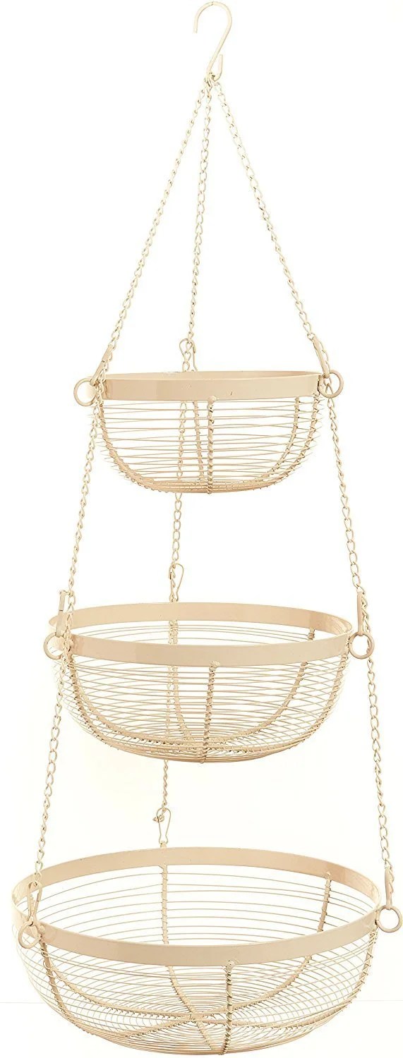Useful. 3 Tier Hanging Fruit Basket (White)