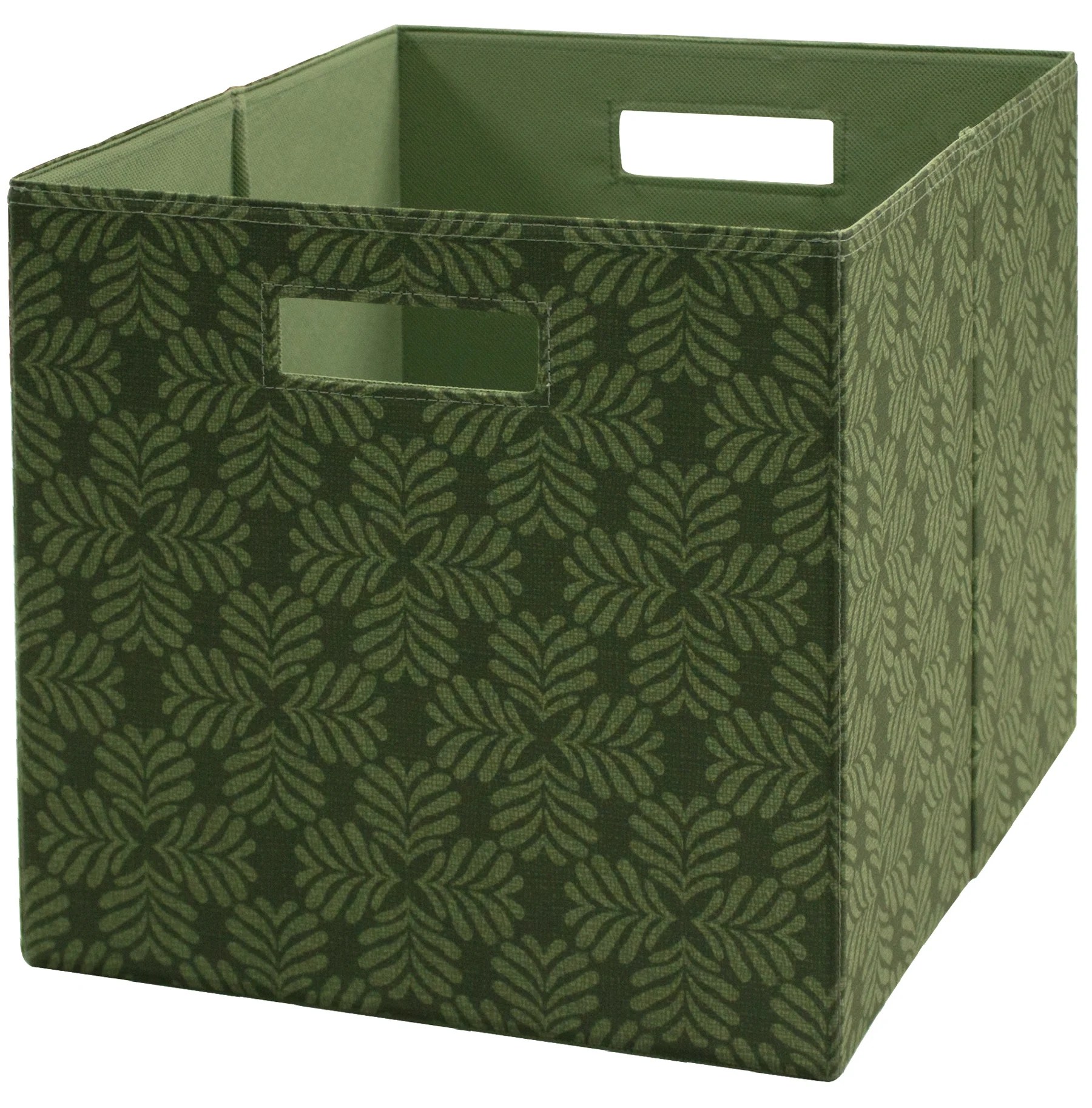 Better Homes & Gardens 12.75" Fabric Cube Storage Bin, Green Baker Fan