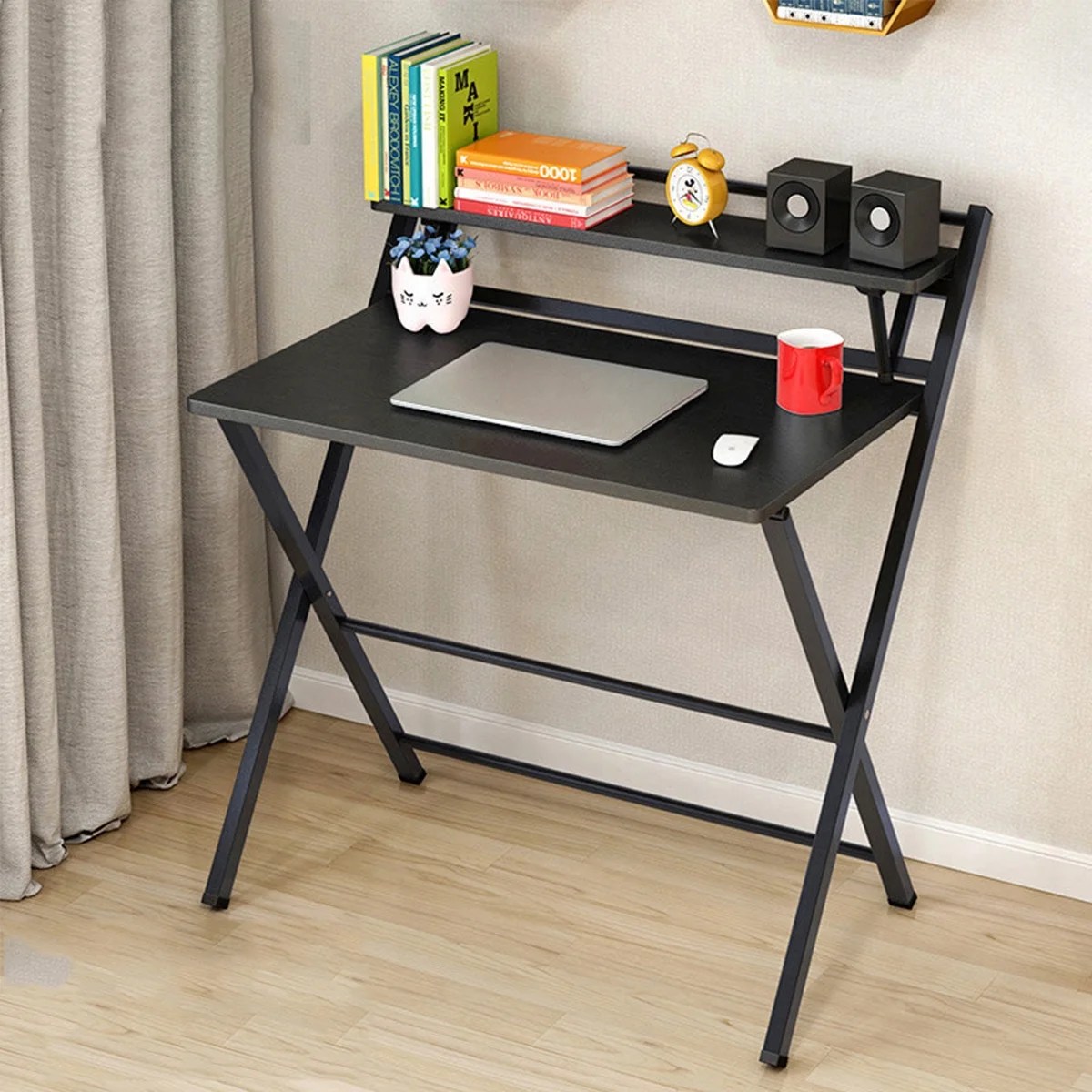 2Tier Folding Computer Desk Simple Study Desk Office Laptop Table 2Tier Folding Computer Desk Simple Study Desk Office Laptop Table