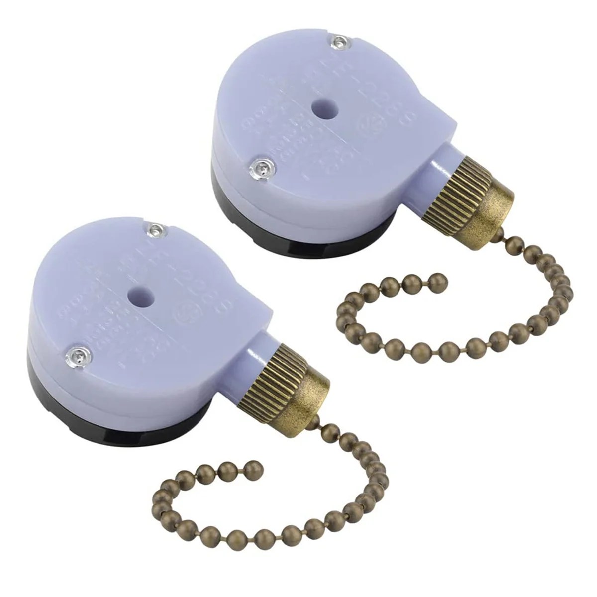2 PCS Fan Light Switch ZE-228S 3 Speed 3 Wire Ceiling Fan Switch