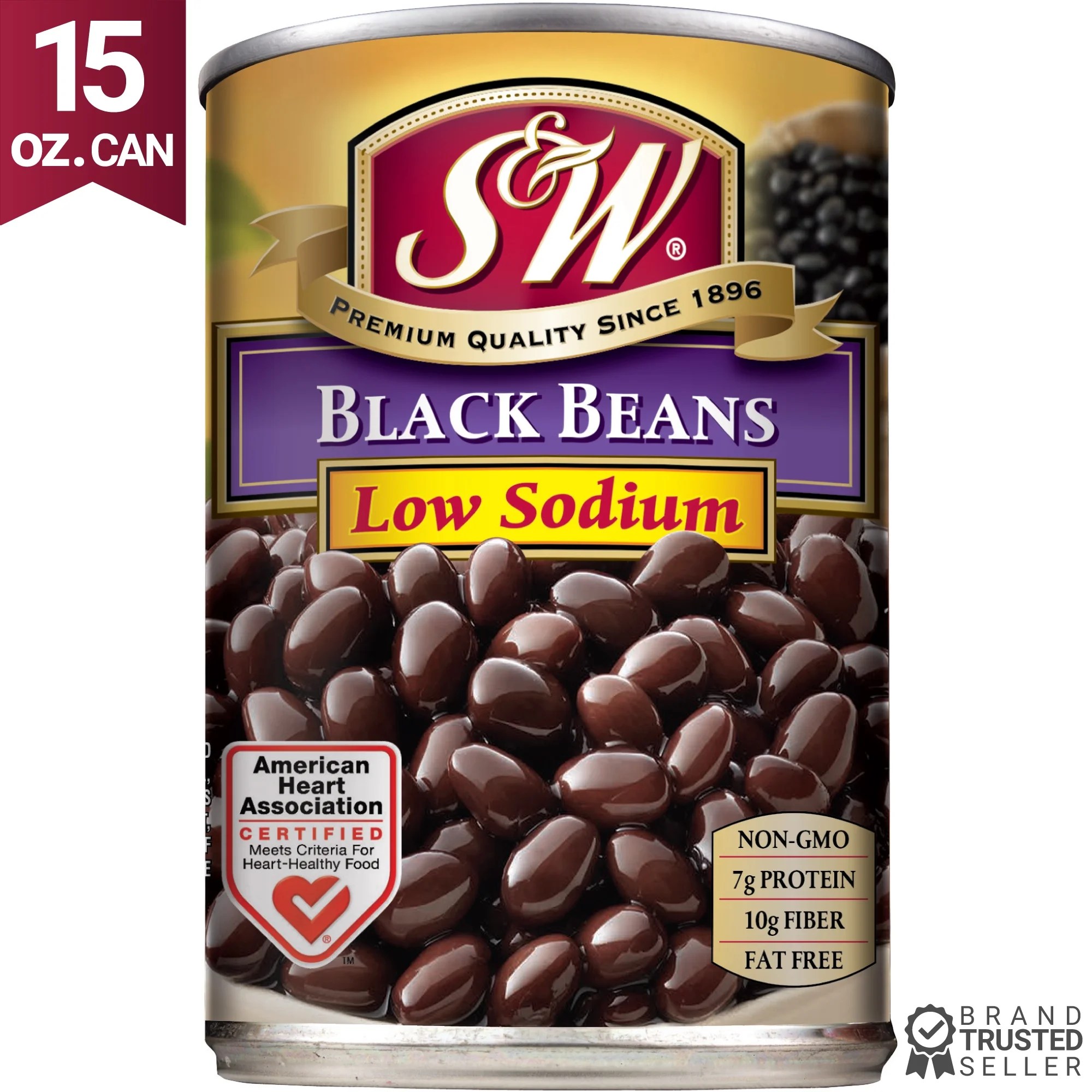 S&W Black Beans Low Sodium 15 oz. Can