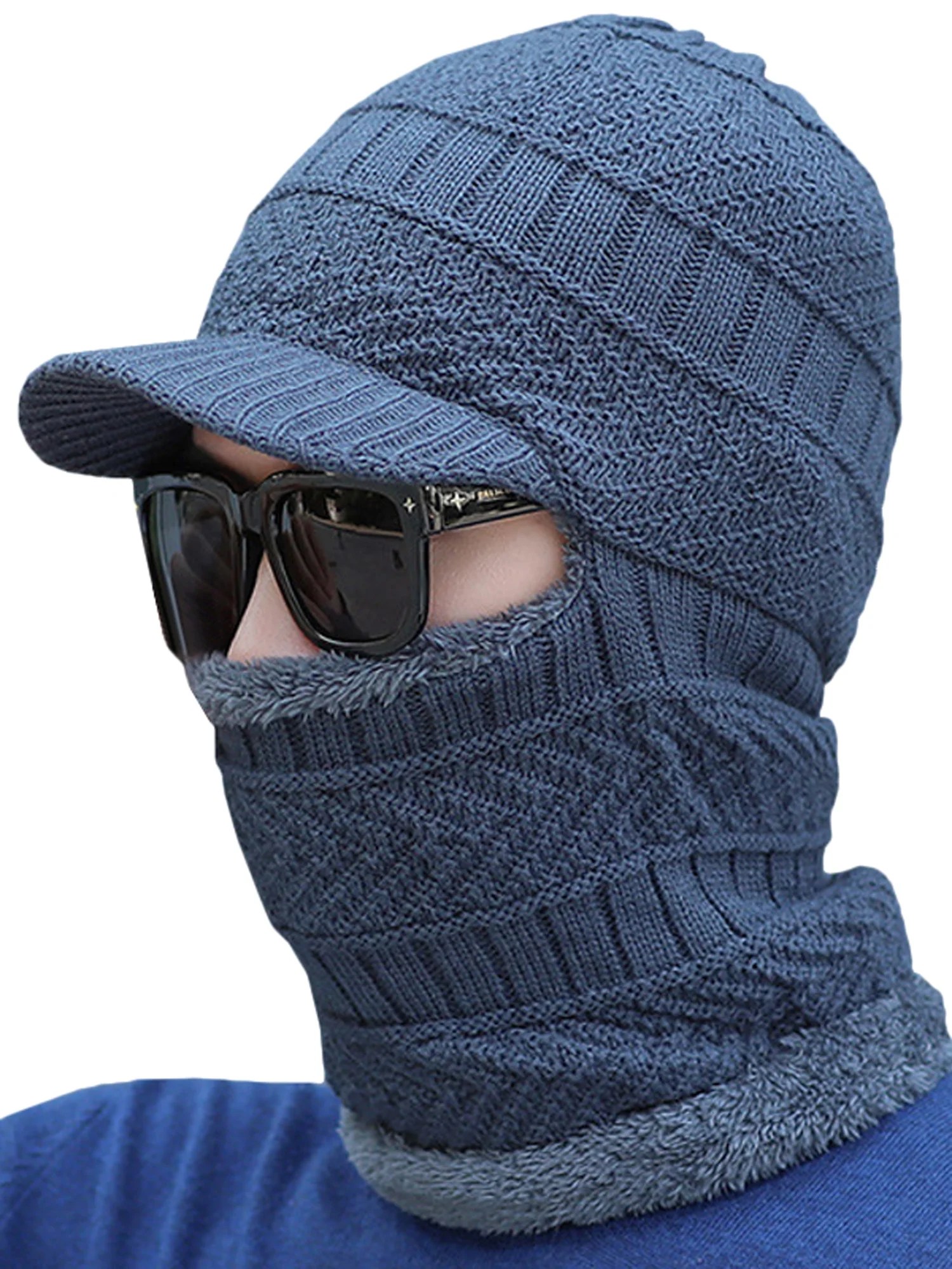 Lallc Men's Knitted Full Hats Winter Snow Face Cover