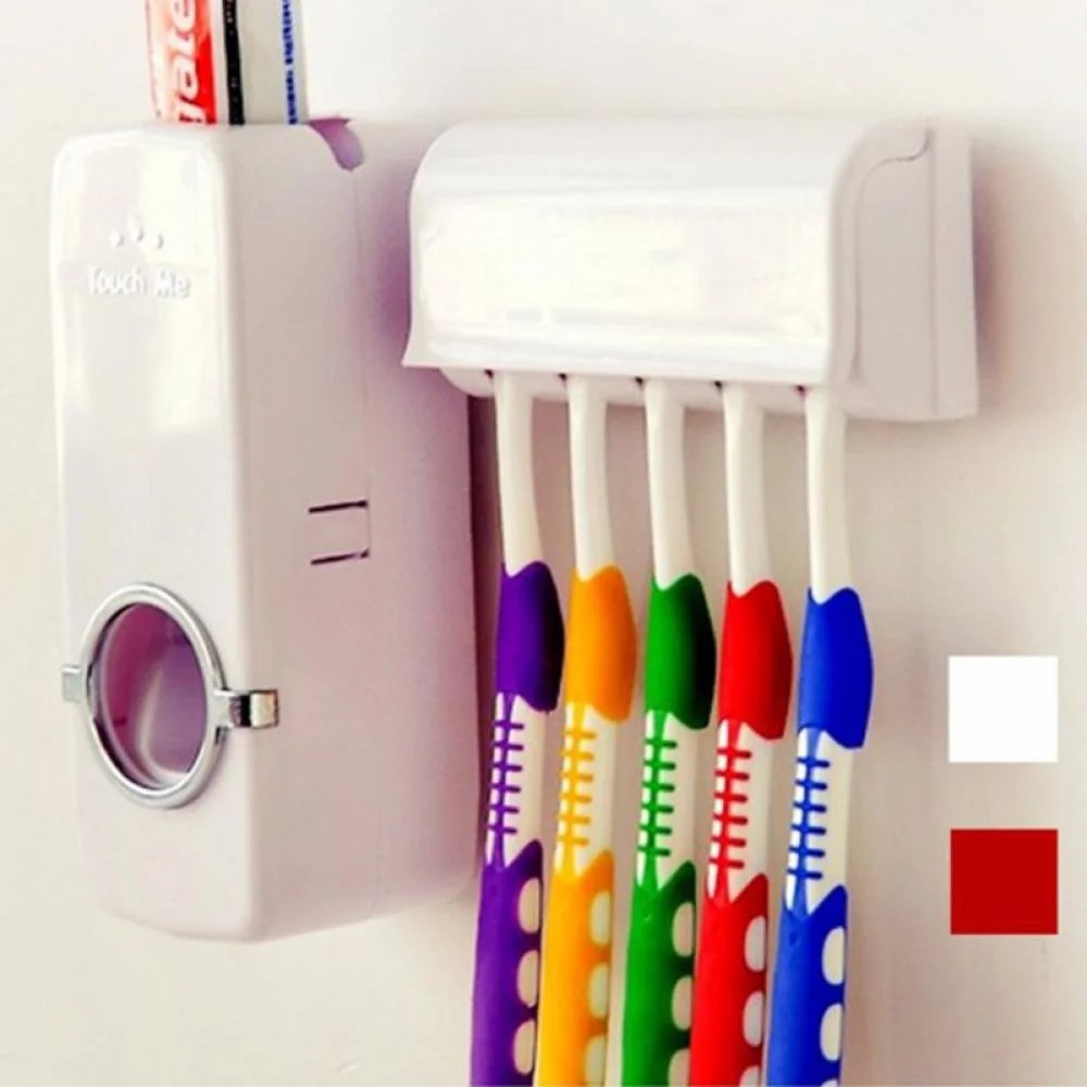 Shengshi Automatic Toothpaste Dispenser with Wall Mount Toothbrush