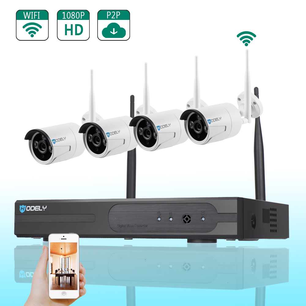 Clearance! Wireless Surveillance System, 1080P 4 Channel Video Security