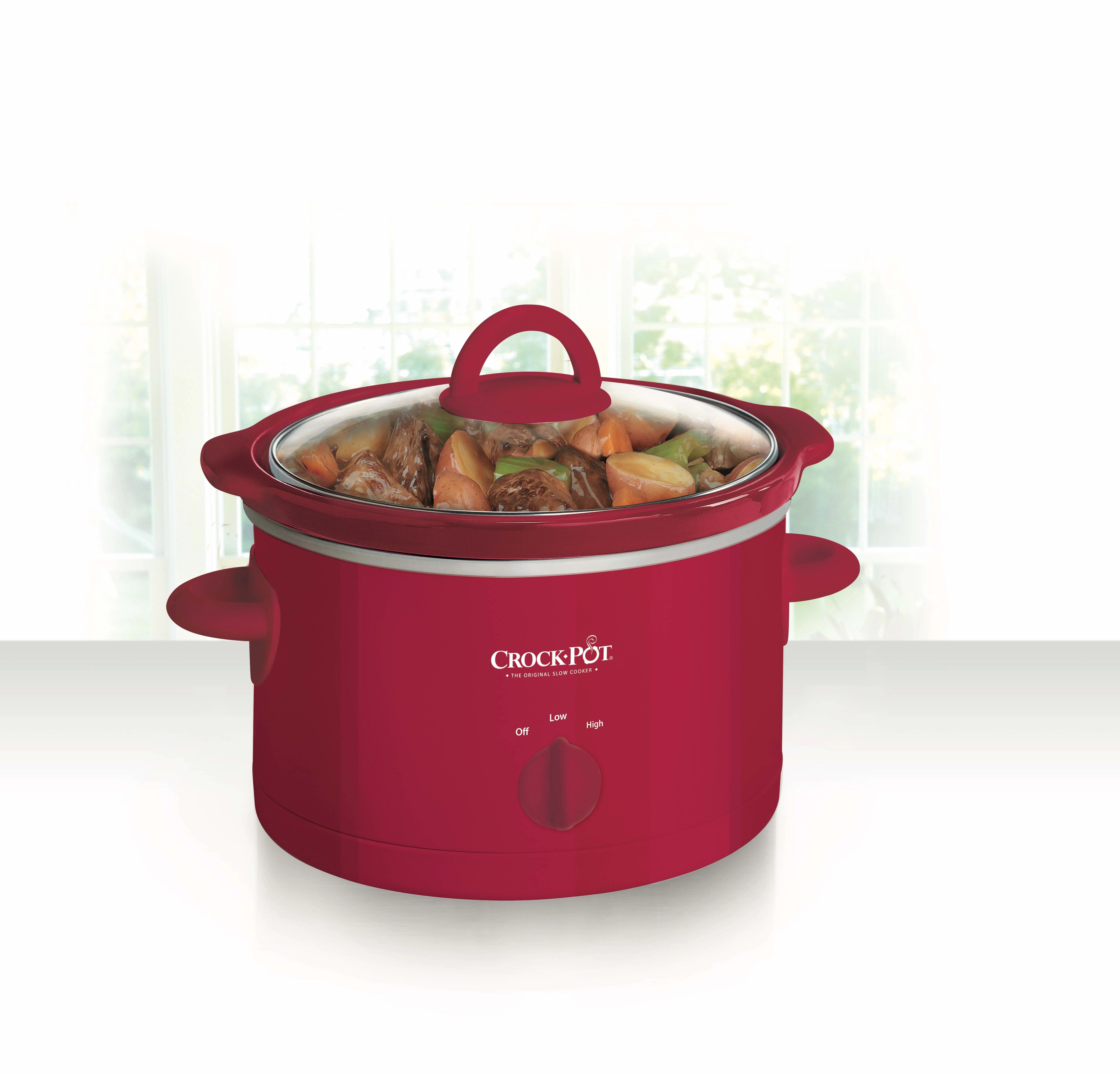 CrockPot 2 Quart Manual Slow Cooker, Red