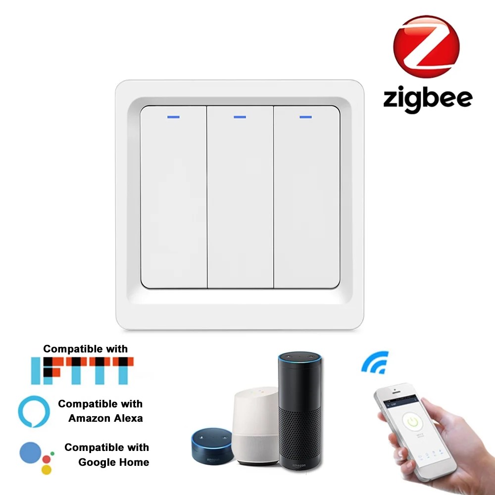 Zigbee Smart Light Switch Push Button Smart Life/Tuya APP Remote