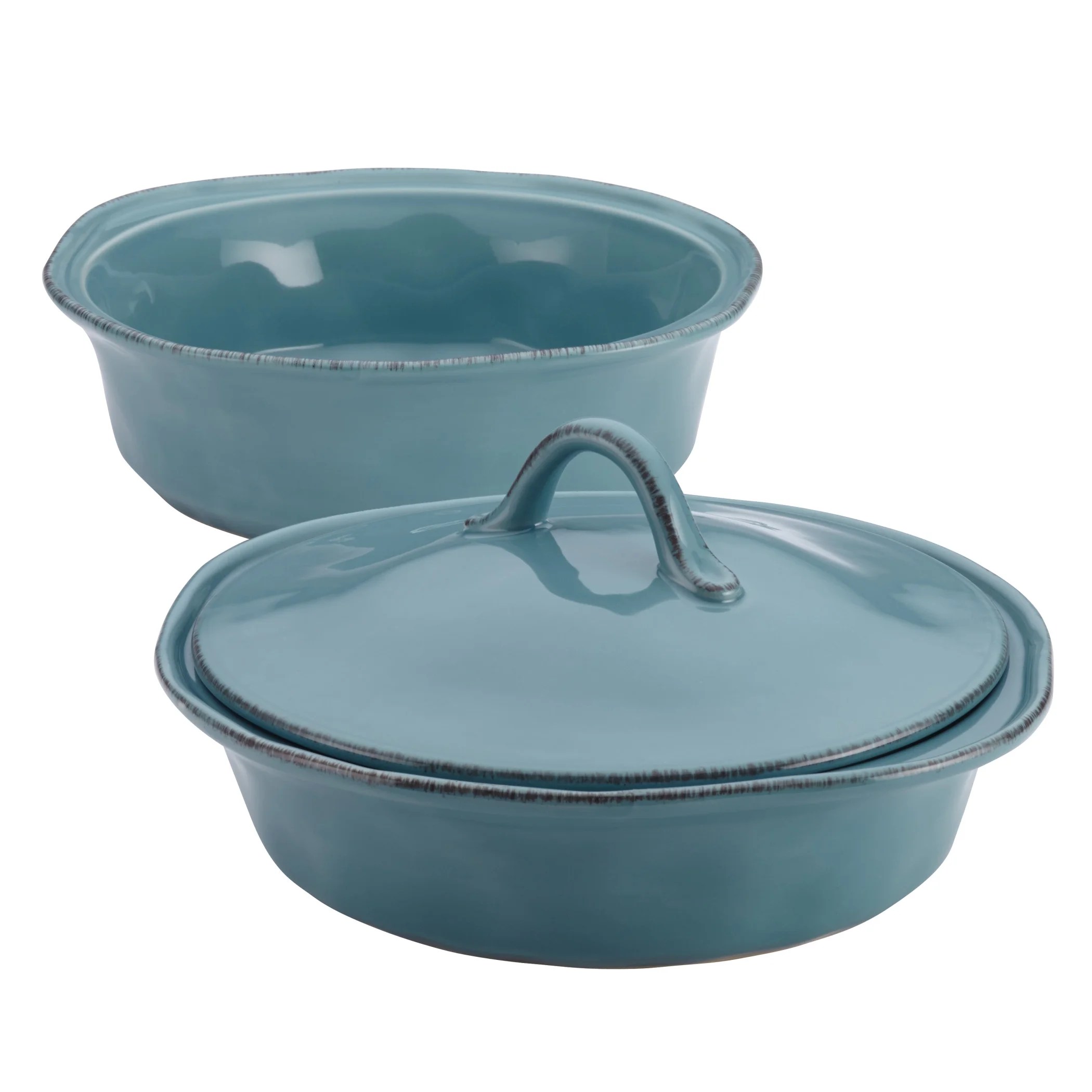 Rachael Ray Cucina Stoneware 3Piece Round Baker And Lid Set