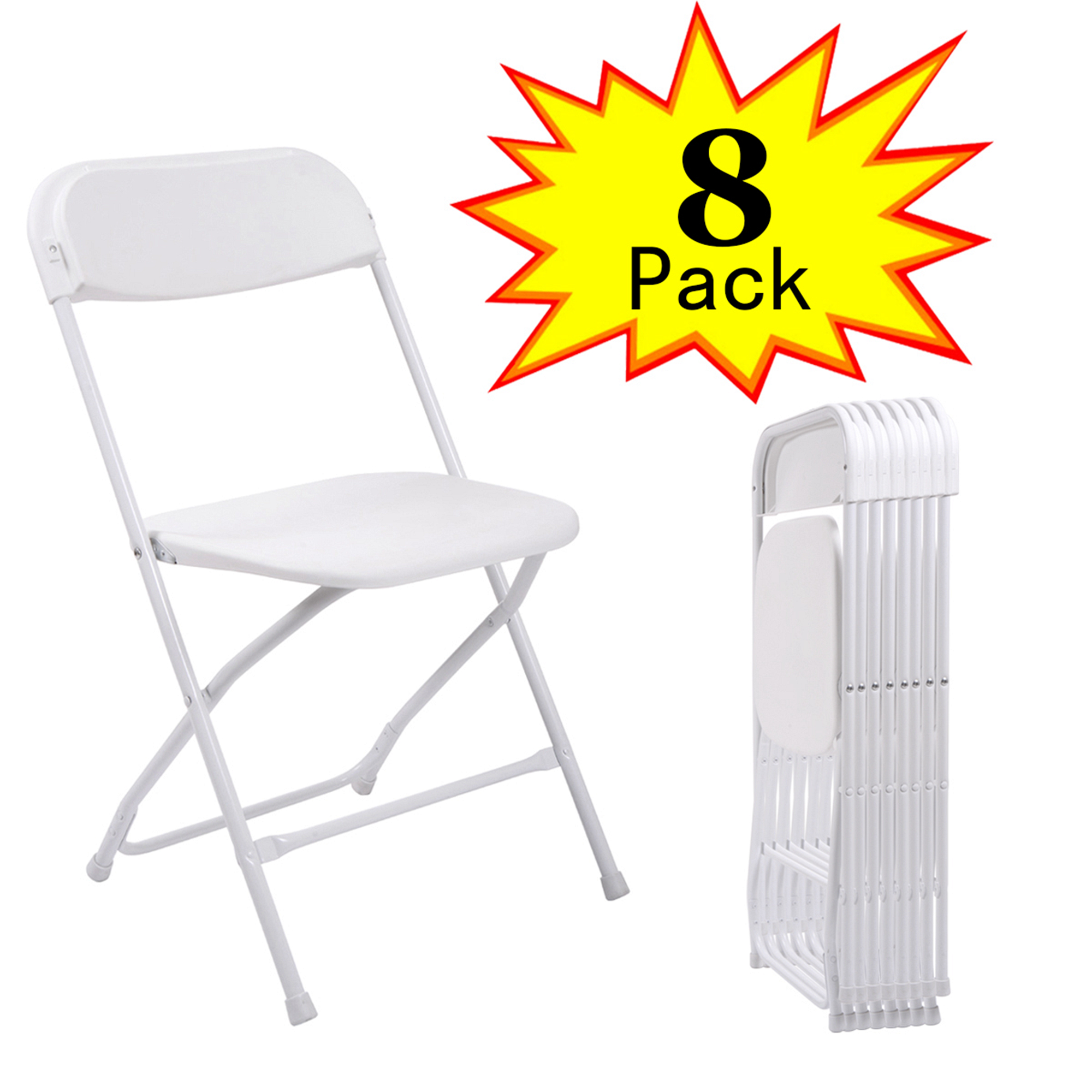 Jaxpety 8PCS Plastic Folding Chairs Wedding Party Event Jaxpety 8PCS Plastic Folding Chairs Wedding Party Event
