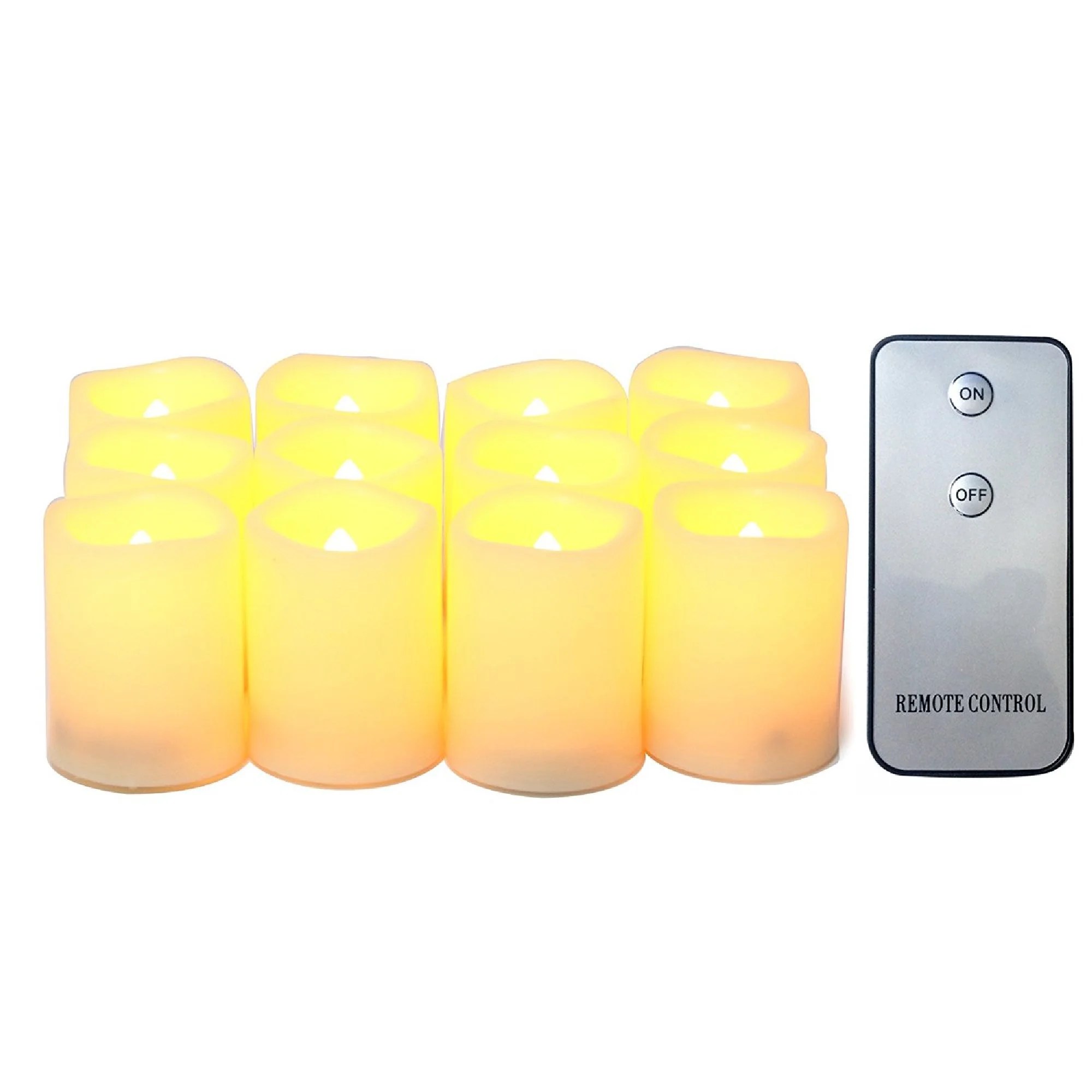 Candle Choice 12Pack Realistic Flameless Votive Candles Bright Battery