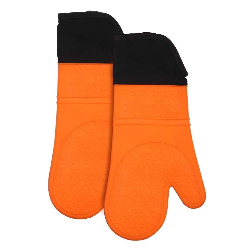 ExtraLong Silicone Oven Mitts, Professional Heat Resistant BBQ