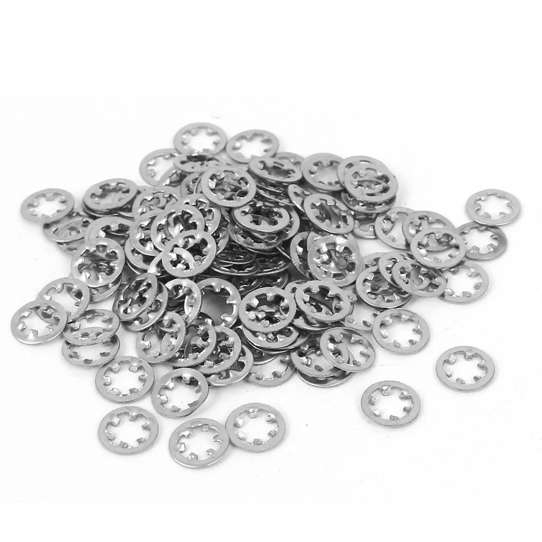 M3 x 7mm Internal Tooth Star Lock Washers Silver Tone 50 Pcs