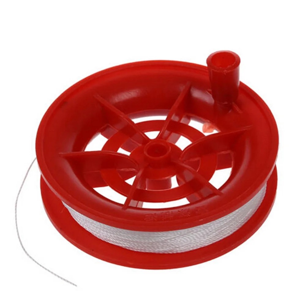 solacol Kite String with Reel 50M Twisted String Line Red Wheel Kite