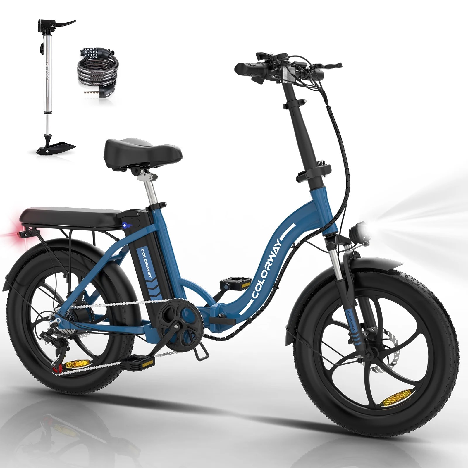 COLORWAY 20x3.0 Fat Tire Electric Bike, 11.2Ah/36V/500W EBike, 7SHIMANO 19.9MPH Bicycle for