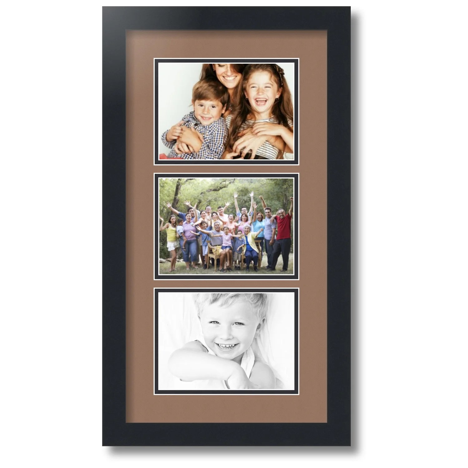 ArtToFrames Collage Photo Picture Frame with 3 5x7 Openings, Framed