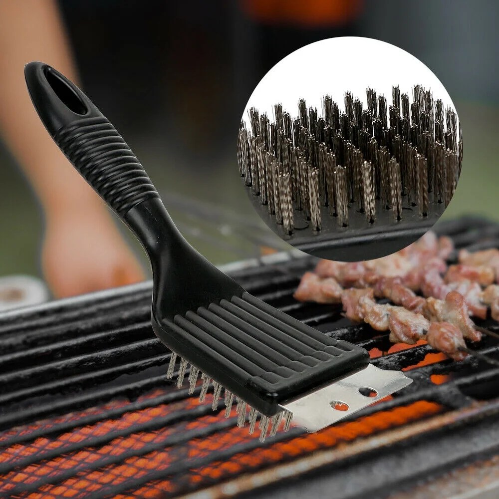 Stainless steel BBQ BARBECUE GRILL CLEANING BRUSH OVEN SCRAPER STEEL