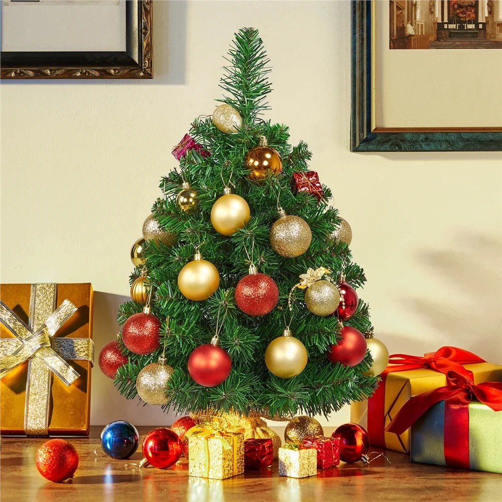 2ft Mini Artificial Christmas Tree Tabletop Holiday Decoration with