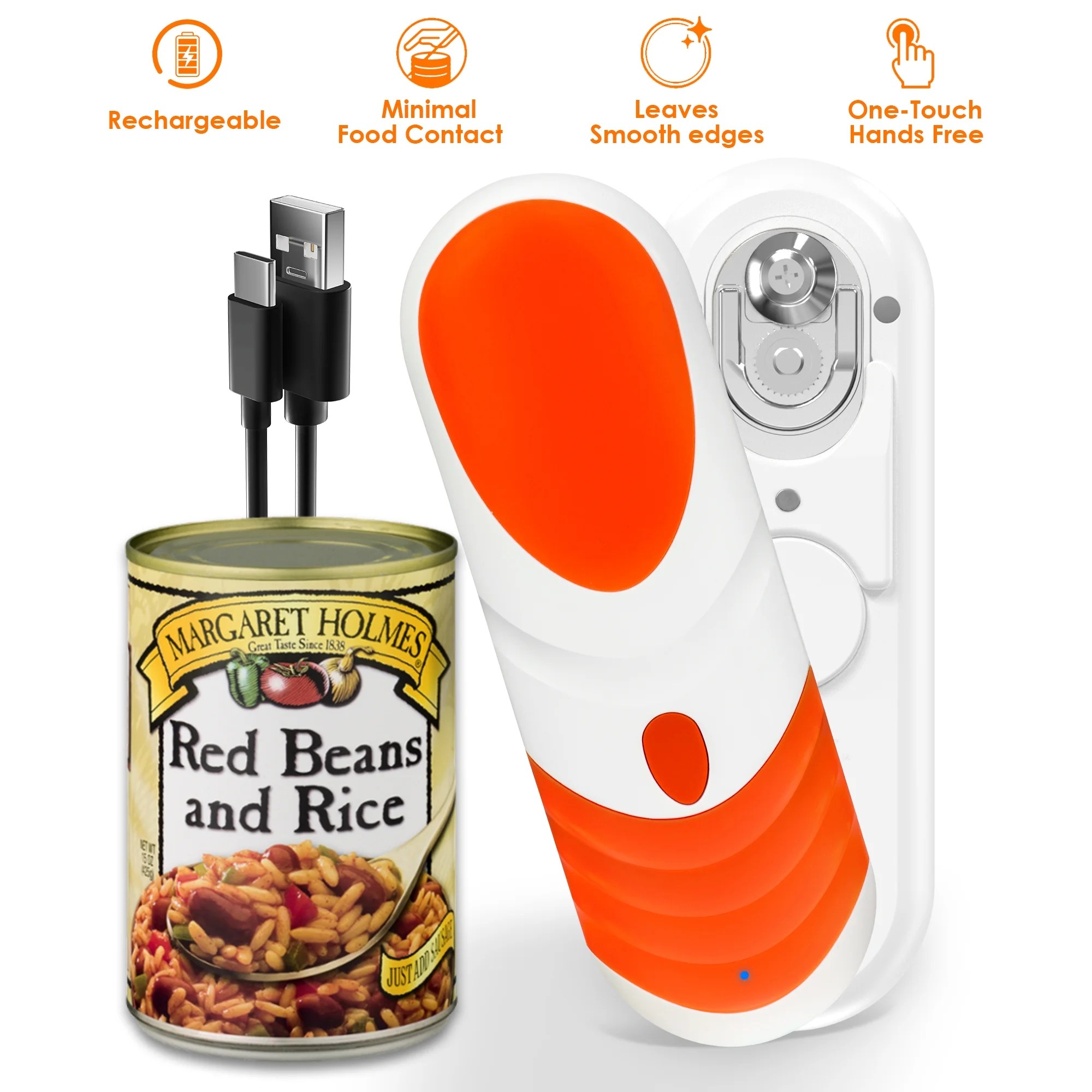 Luxmo Rechargeable Electric Can Opener, Automatic Handheld Can Openers with Auto Stop Function