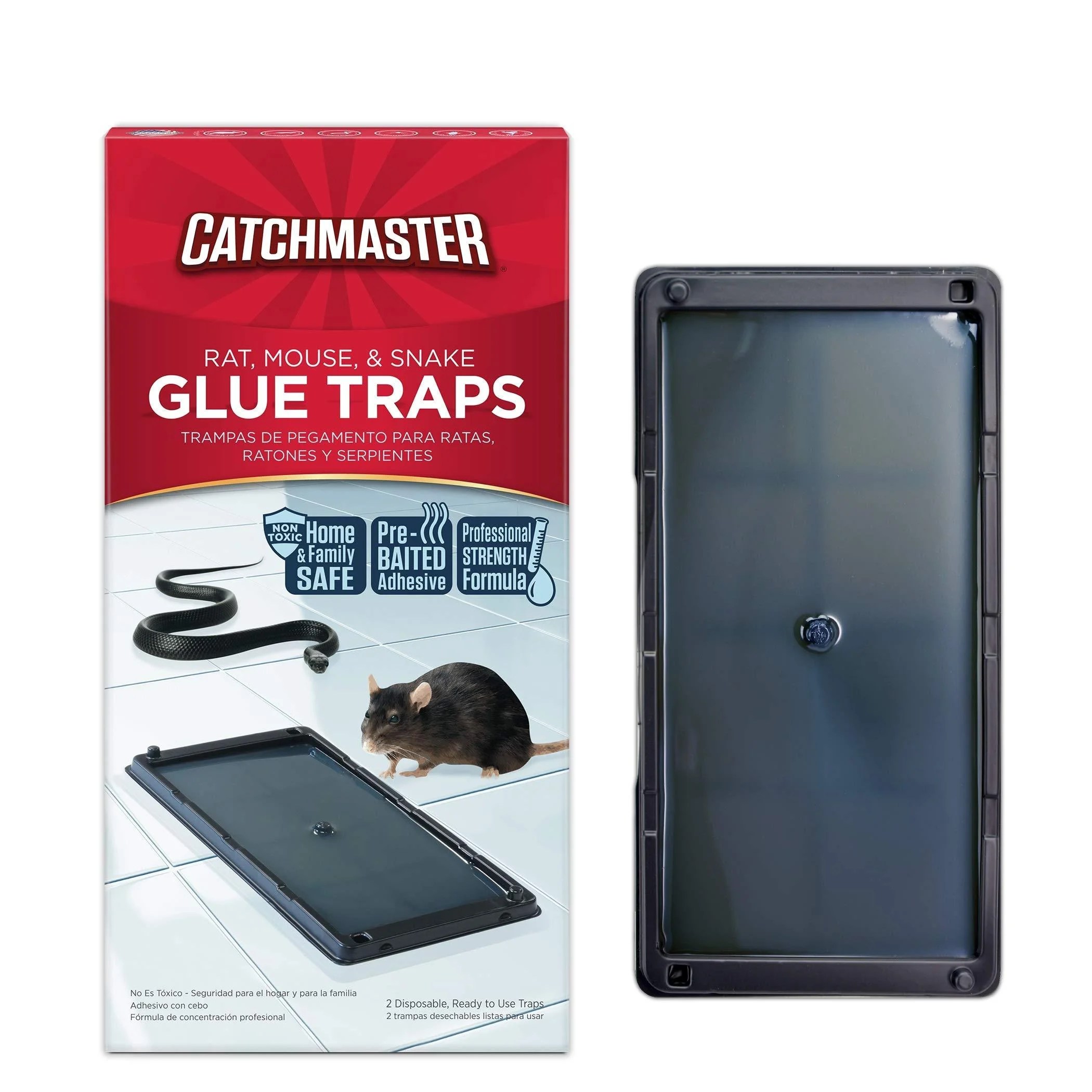Catchmaster Baited Rat, Mouse and Snake Glue Traps 12 Glue Trays