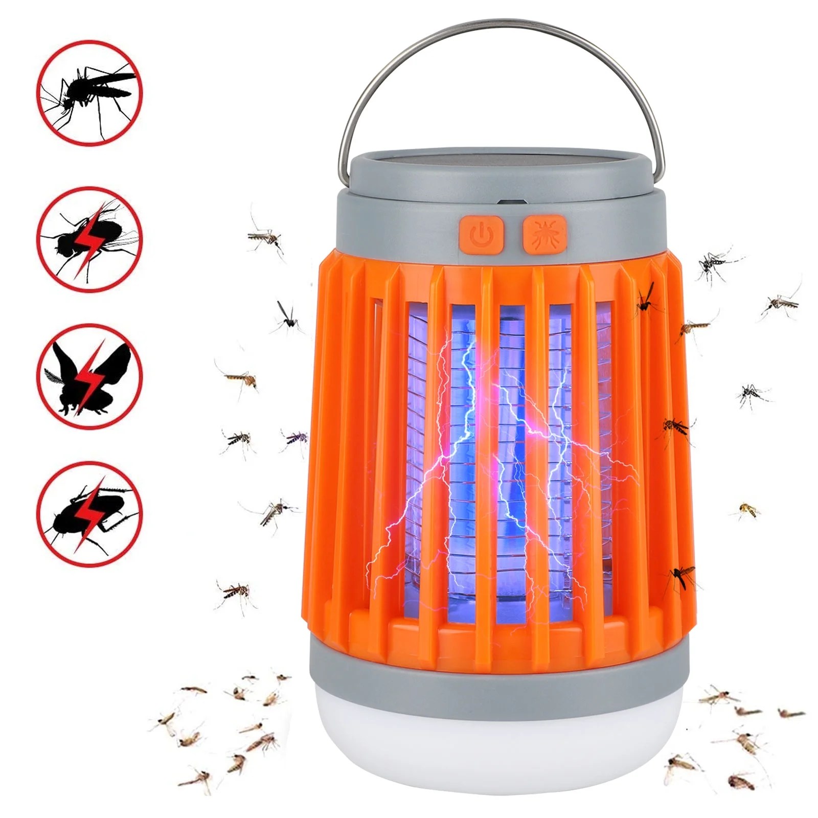 3 in 1 Solar Camping Lantern Bug Zapper Flashlight, 5 light Mode