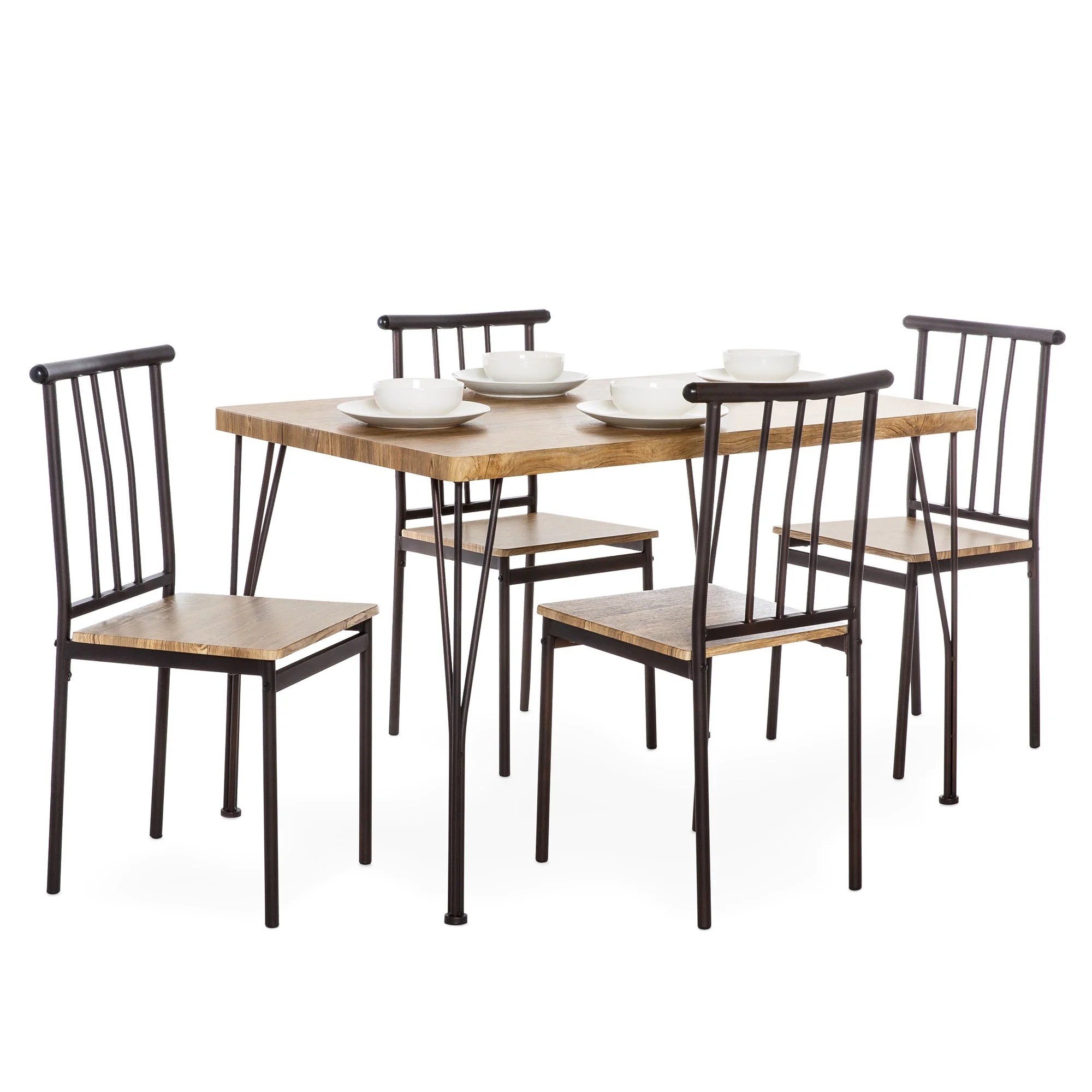 Best Choice Products 5Piece Indoor Modern Metal and Wood Rectangular Best Choice Products 5Piece Indoor Modern Metal and Wood Rectangular
