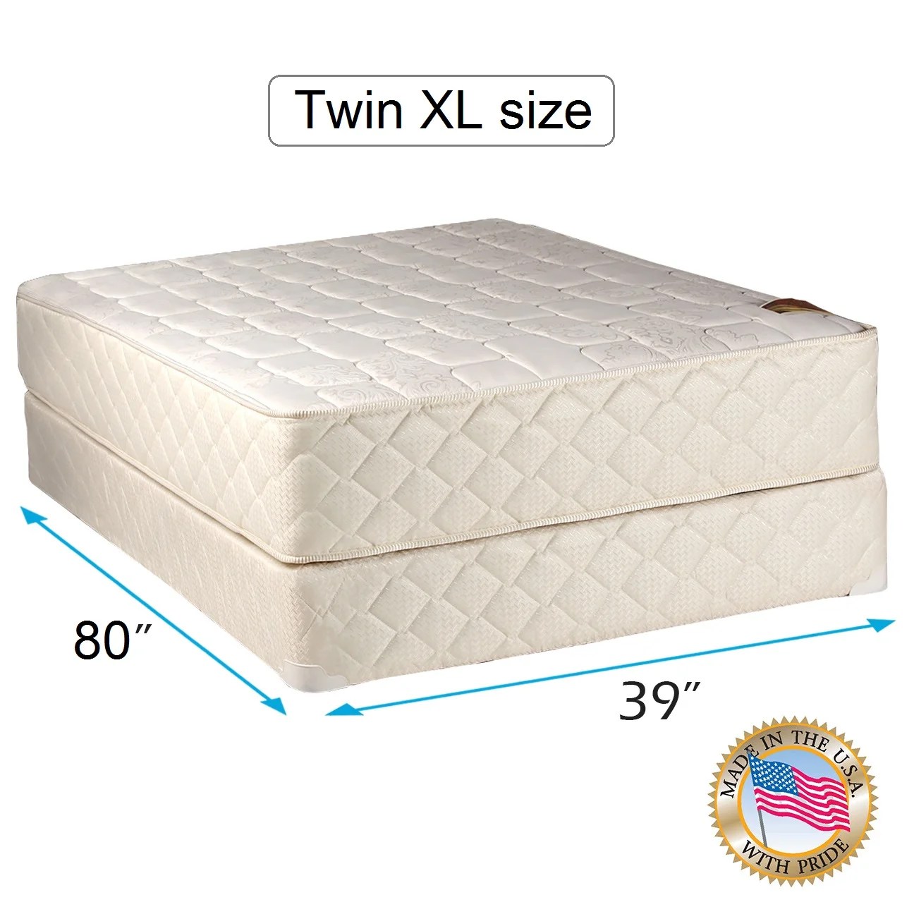 Dream Sleep Grandeur Deluxe 2Sided Twin XL Size Mattress and Box Spring Set Orthopedic, Fully