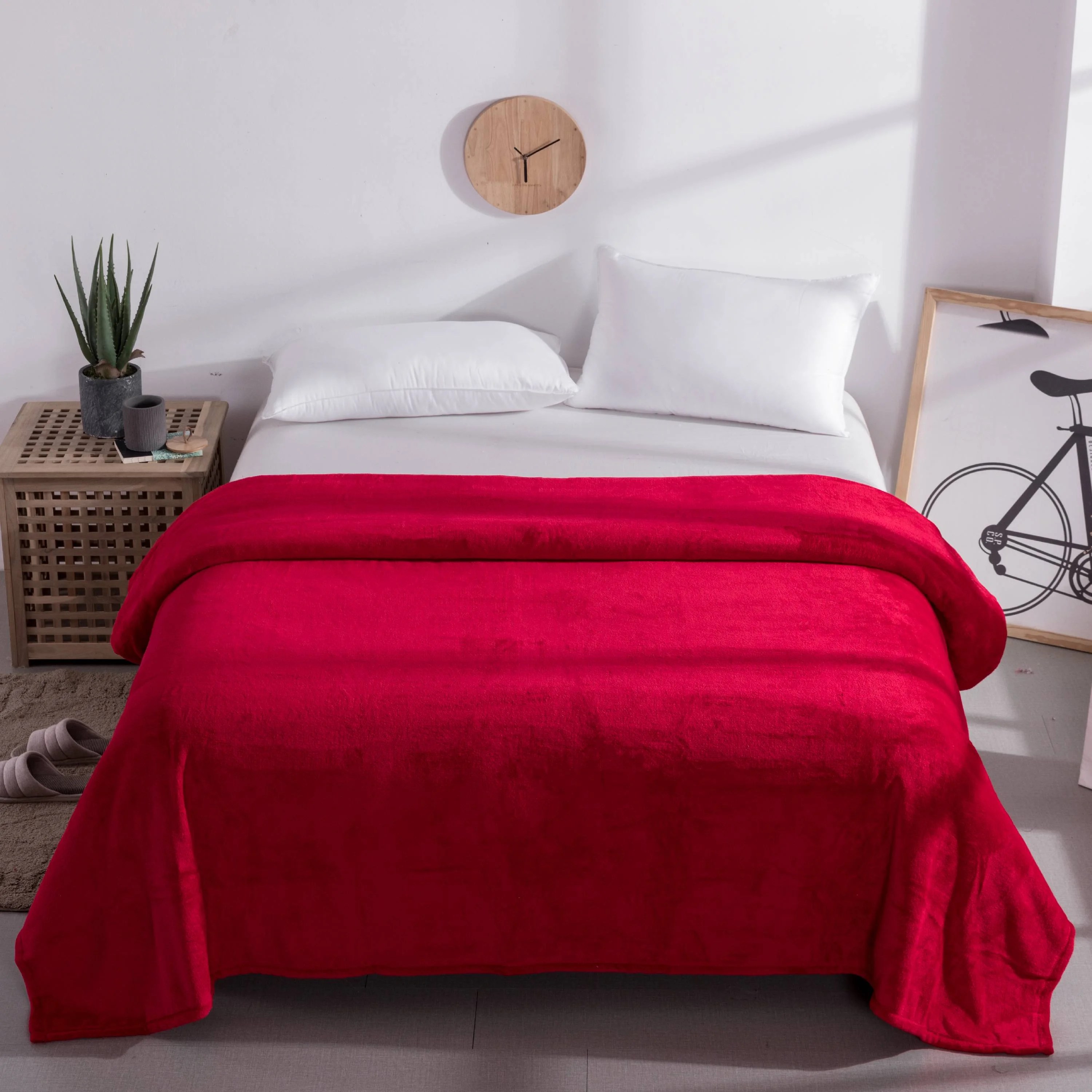Mainstays Super Soft Plush Blanket, Full/Queen, Really Red Walmart