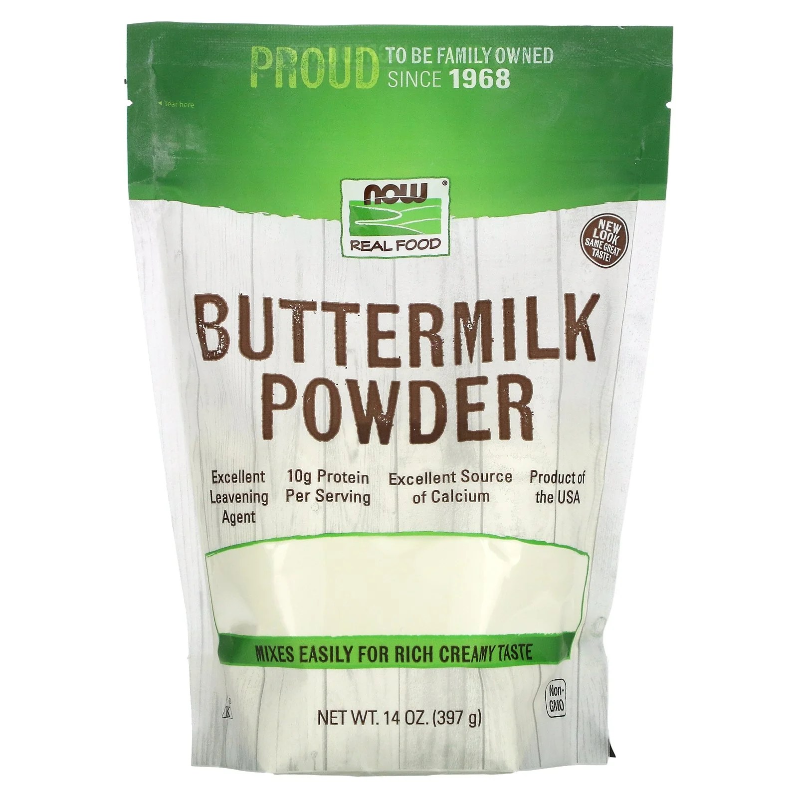 Real Food, Buttermilk Powder, 14 oz (397 g), NOW Foods