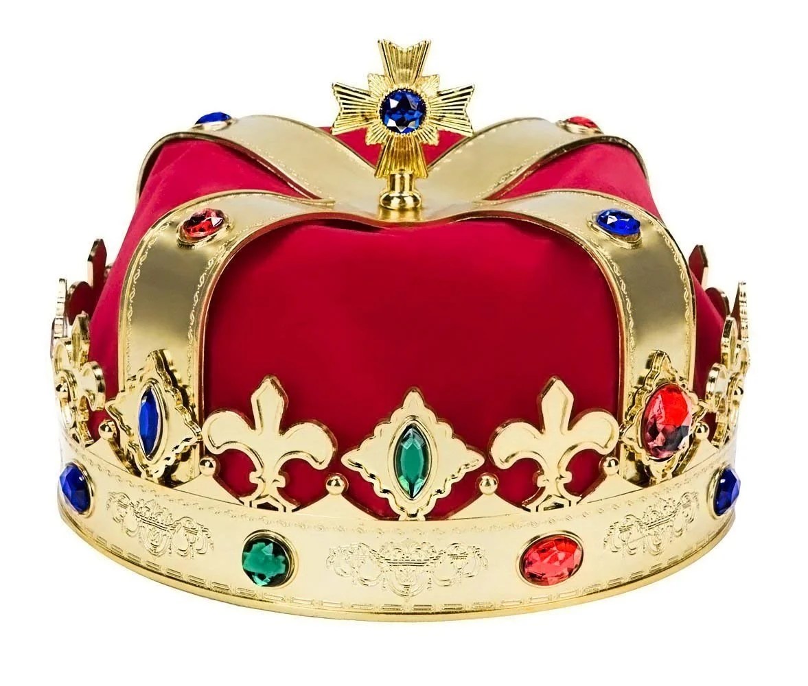 Gold Jeweled Prince King or Queen Crown