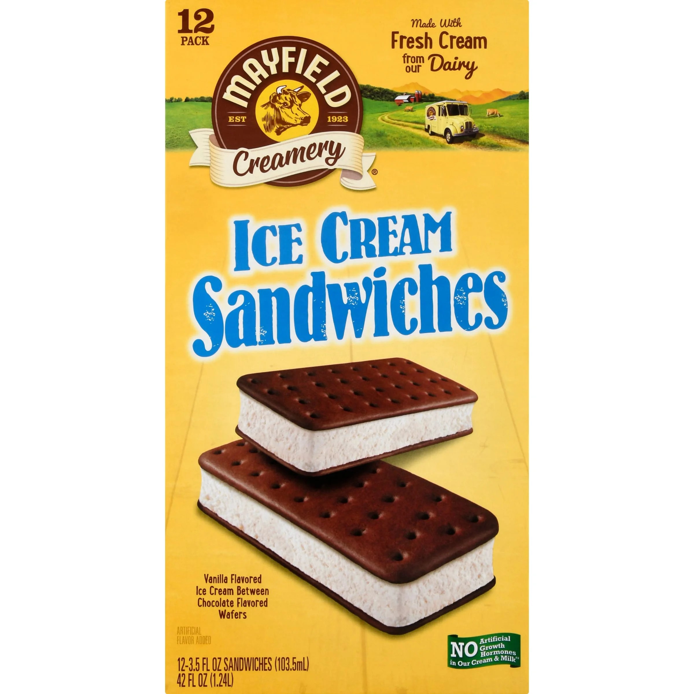 Mayfield Vanilla Ice Cream Sandwiches 3.5 Fl Oz (Pack of 12