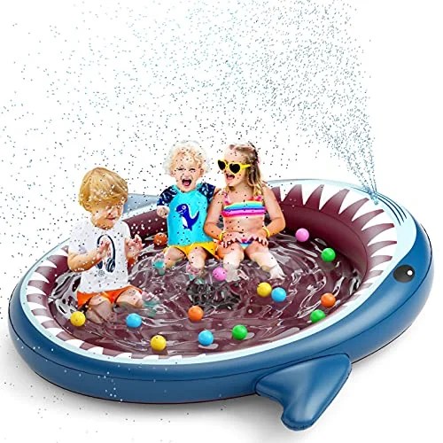 Jasonwell Inflatable Kiddie Pool Sprinkler Splash Pad for Kids