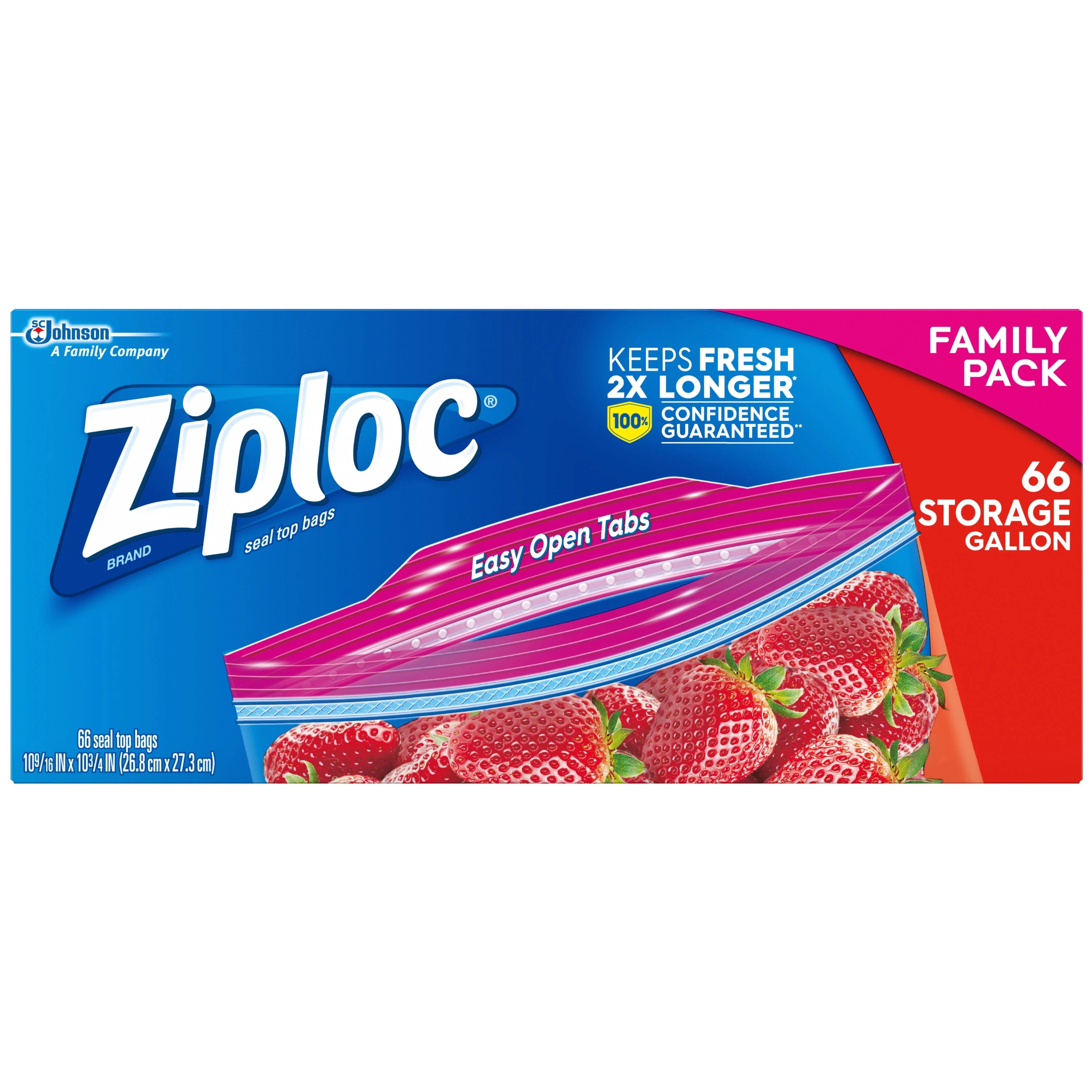 Ziploc Storage Bags, Gallon, 66 ct
