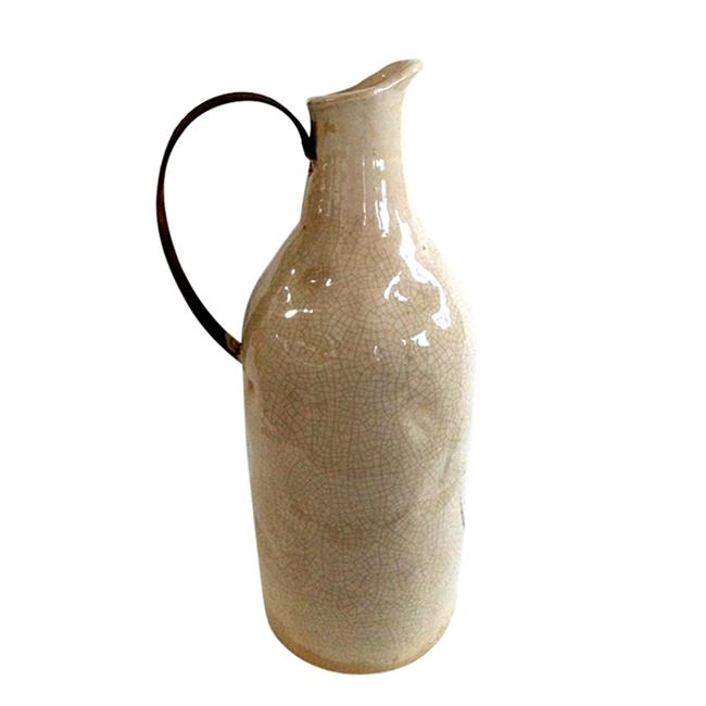 Jeco HDHADJ052S Pitcher with Metal Handle, Beige Small