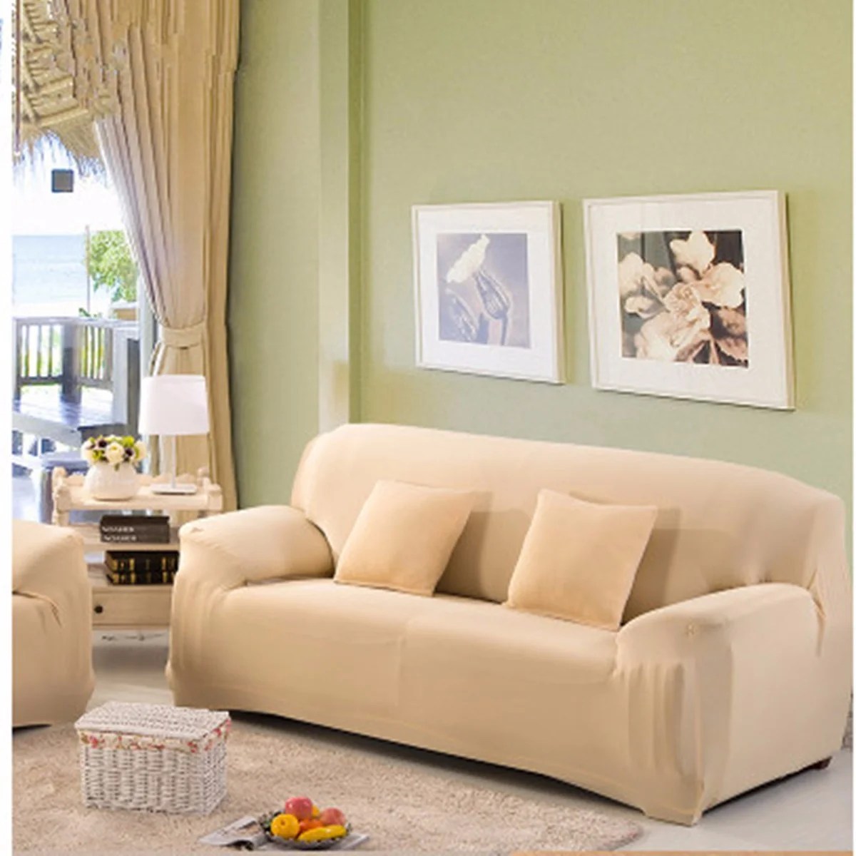 Stretch Fabric Sofa Furniture Slipcover Loveseat Cover Pet Dog