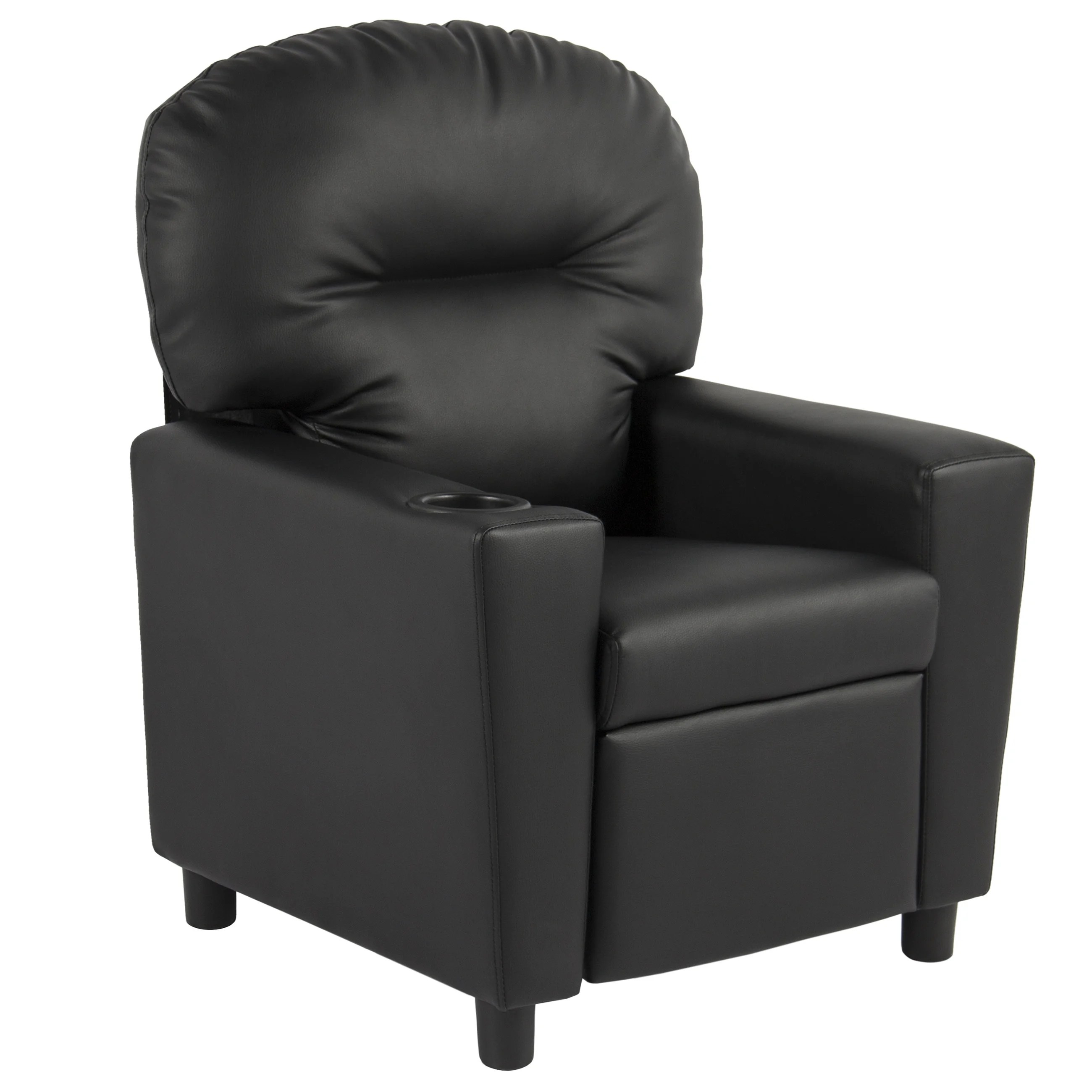Best Choice Products Black Leather Kids Recliner Chair with Cup Holder Best Choice Products Black Leather Kids Recliner Chair with Cup Holder